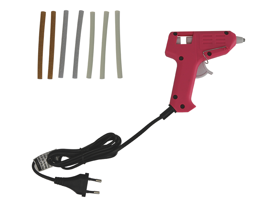 Heißklebepistole 10W, KV-JQ101-P, für 7mm Heißklebesticks mit 7 Klebesticks Heißklebepistole 10W, KV-JQ101-P, für 7mm Heißklebesticks mit 7 Klebesticks