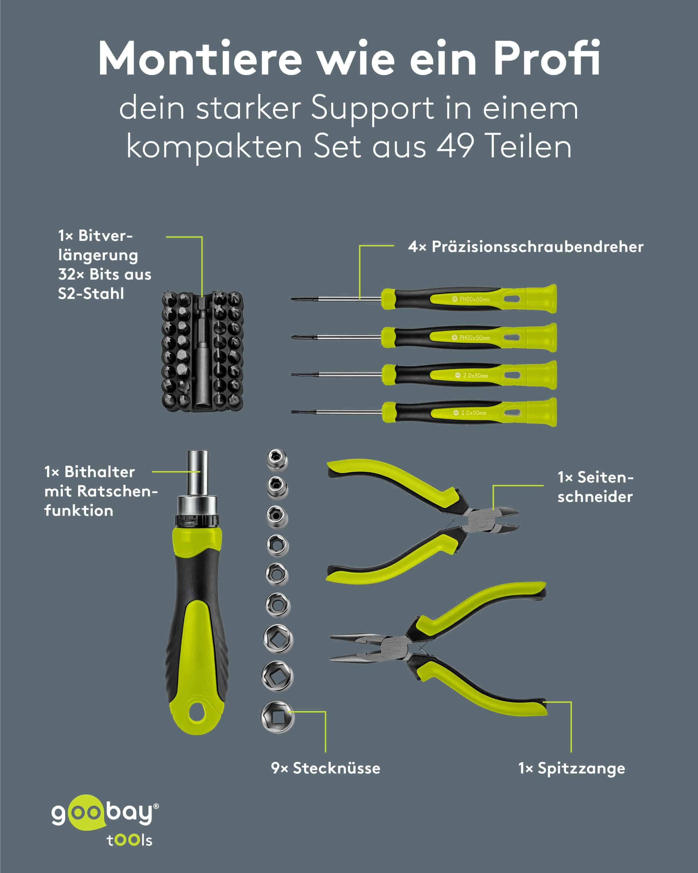 GOOBAY TOOLS Werkzeug-Set Advanced, 77846, 49-teilig GOOBAY TOOLS Werkzeug-Set Advanced, 77846, 49-teilig