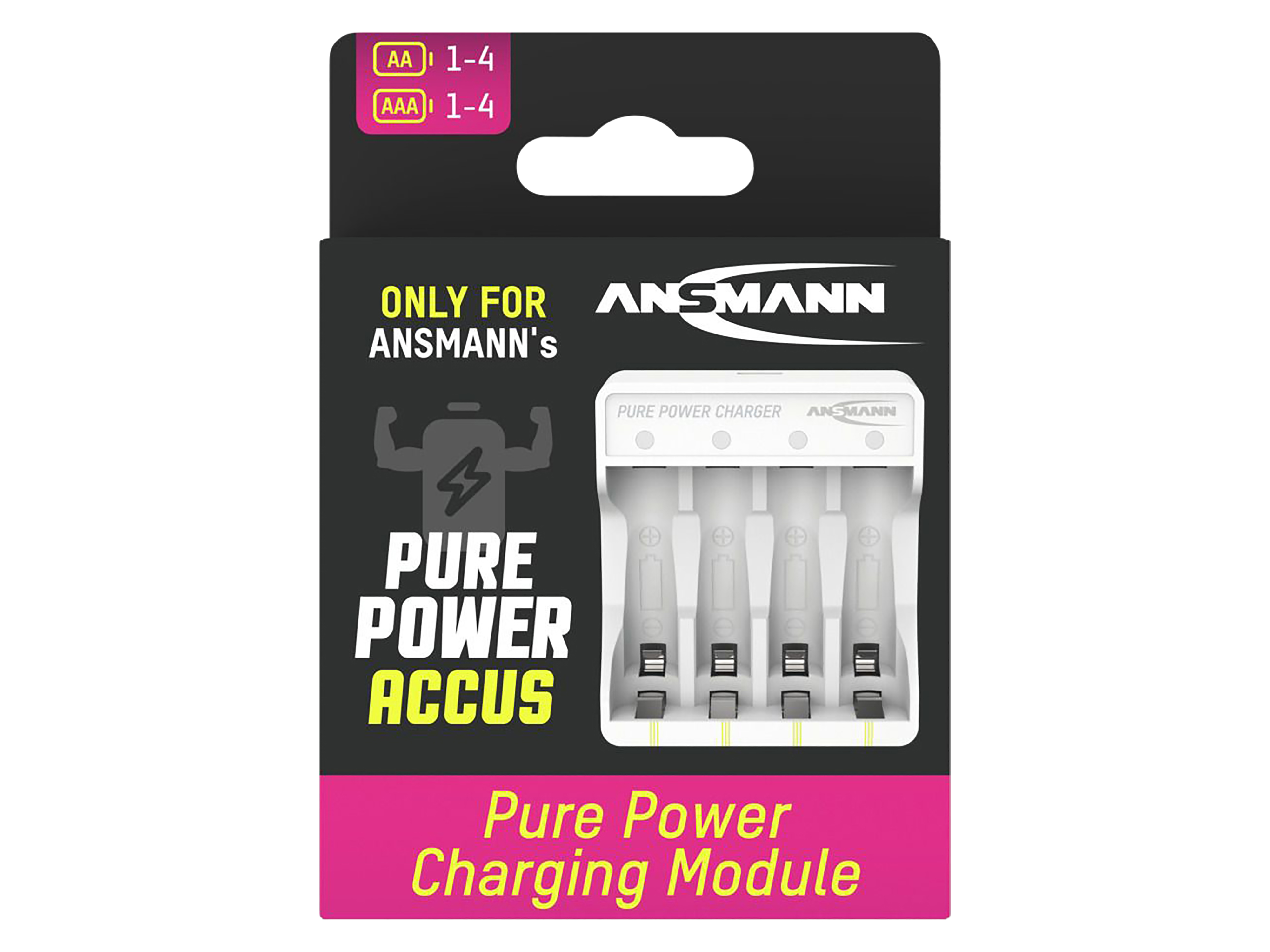 Lademodul ANSMANN Pure Power, für 1-4 Micro AAA / Mignon AA Lademodul ANSMANN Pure Power, für 1-4 Micro AAA / Mignon AA