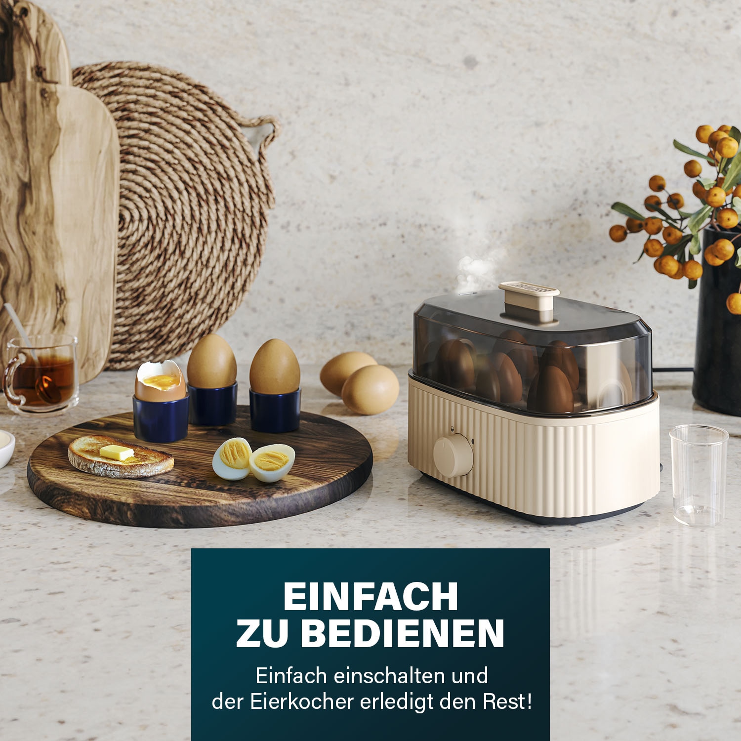 PRINCESS Eierkocher Wave, 6 Eier, inklusive Messbecher, 300W, beige PRINCESS Eierkocher Wave, 6 Eier, inklusive Messbecher, 300W, beige