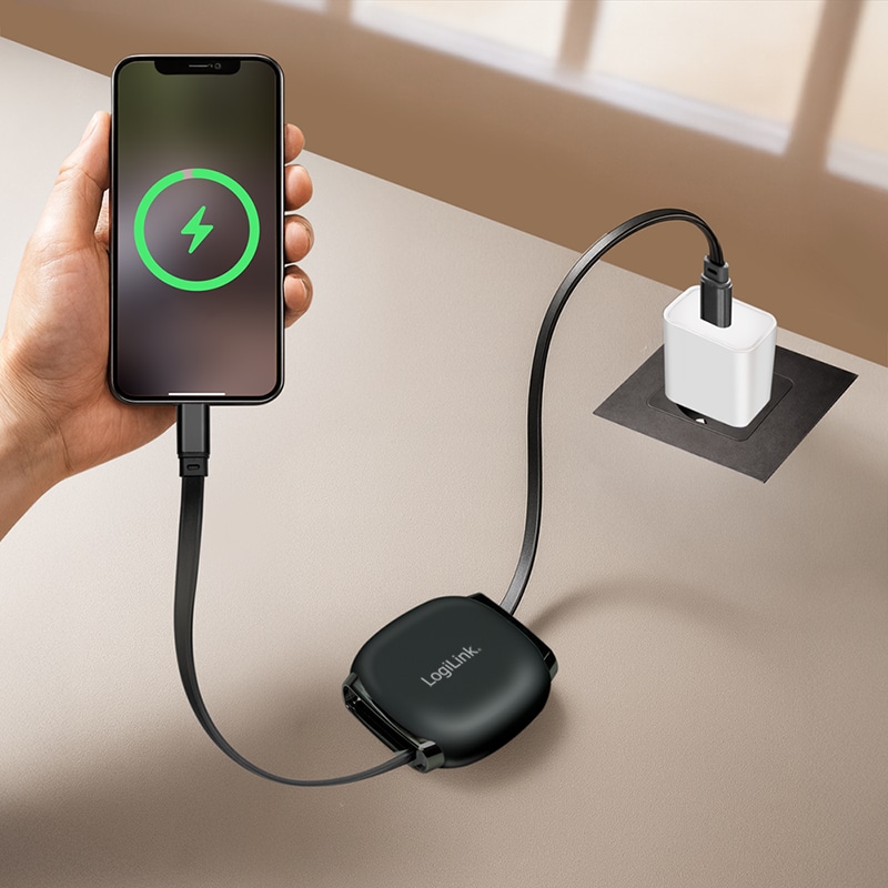 LOGILINK USB2.0 Kabel CU0500 USB-C M/USB-C M 60W 1m schwarz ausziehbar LOGILINK USB2.0 Kabel CU0500 USB-C M/USB-C M 60W 1m schwarz ausziehbar