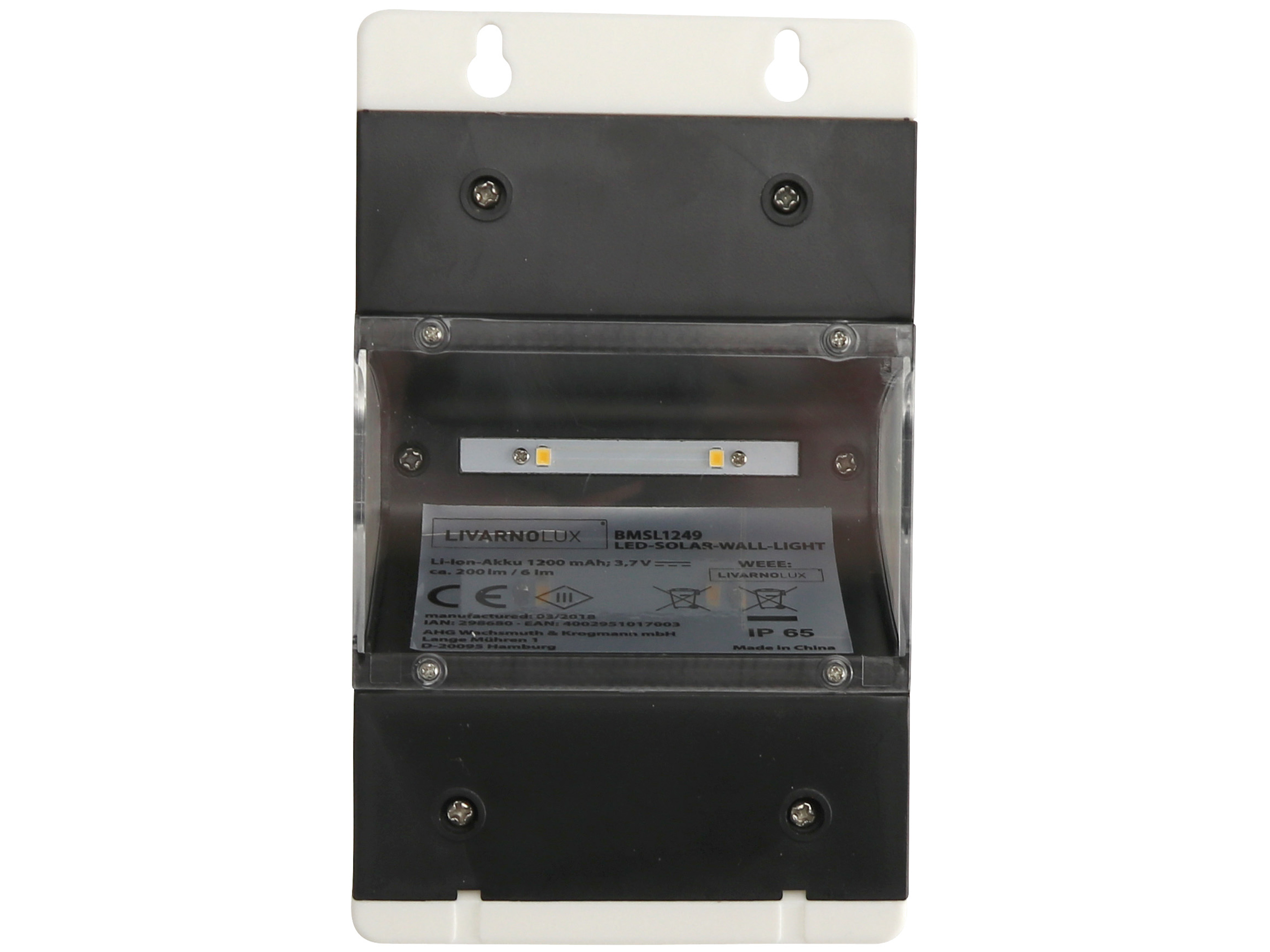 LED-Solarwandleuchte, mit Bewegungsmelder, 200 lm LED-Solarwandleuchte, BMSL1249