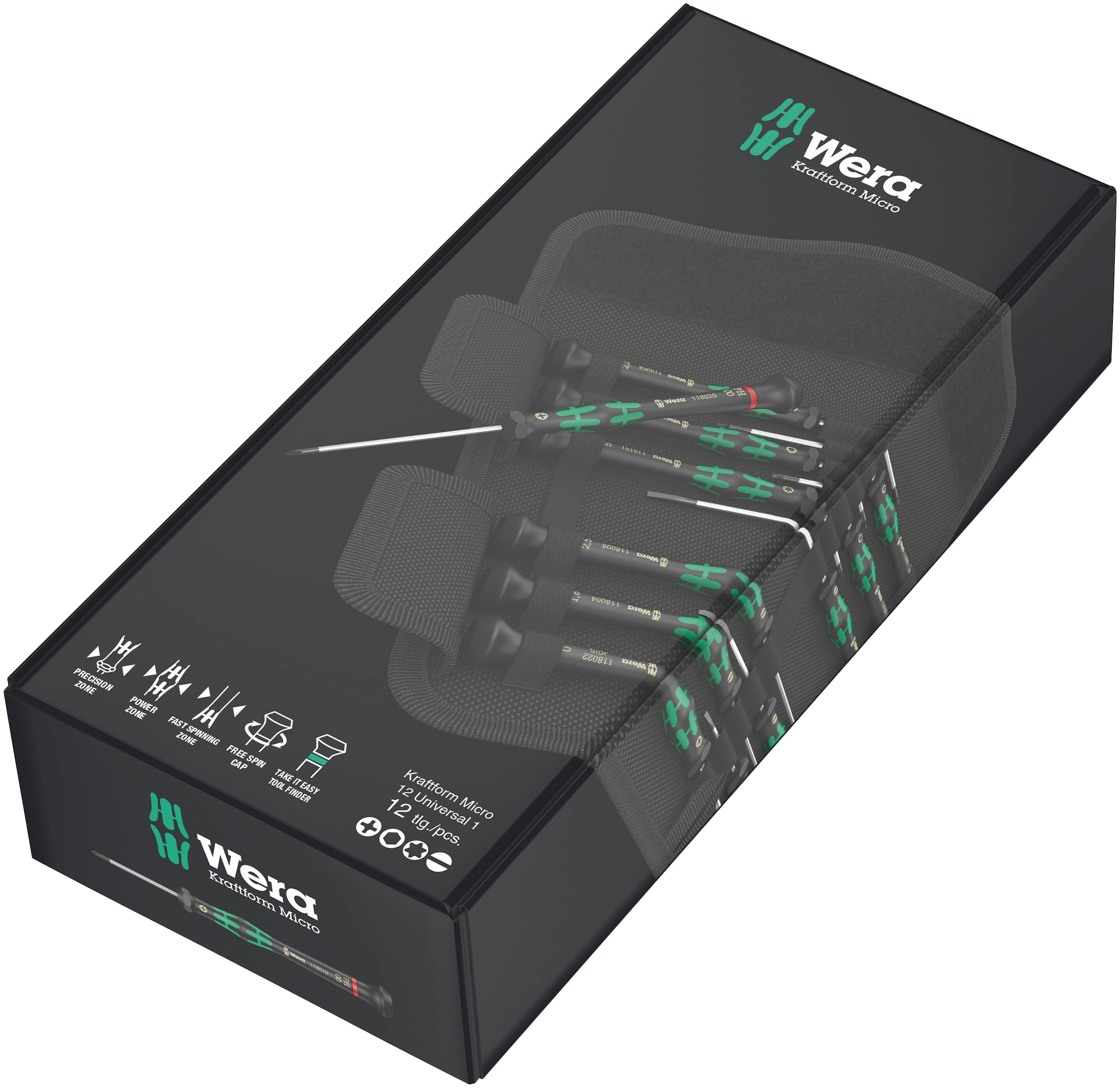 WERA Elektronik-Schraubendrehersatz, 05073675001, Kraftform Micro 12 Universal 1, 12-teilig WERA Elektronik-Schraubendrehersatz, 05073675001, Kraftform Micro 12 Universal 1, 12-teilig