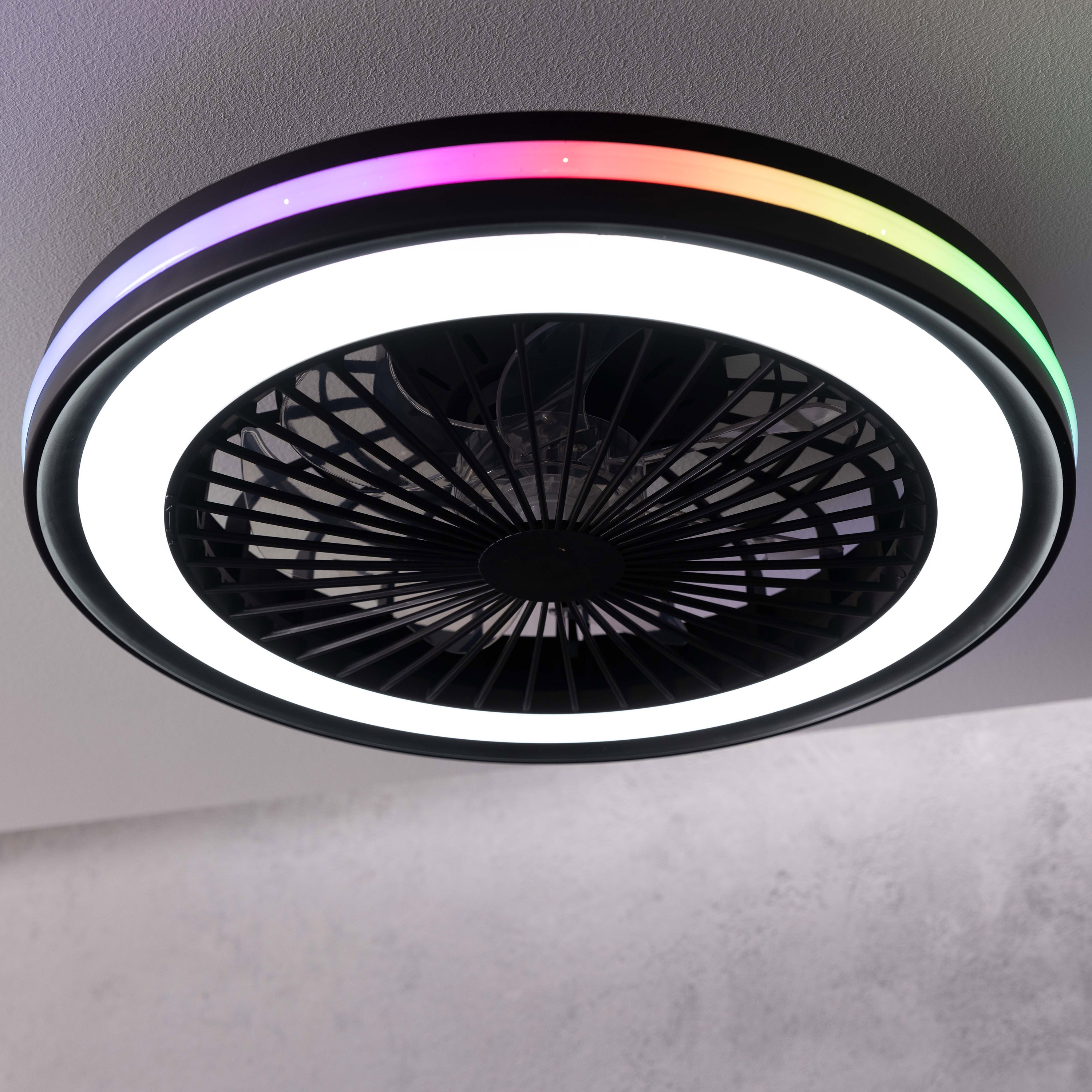 BRILLIANT LED-Deckenleuchte Palmero, mit Ventilator, 40 W, Ø 46,5 cm BRILLIANT LED-Deckenleuchte Palmero, mit Ventilator, 40 W, Ø 46,5 cm