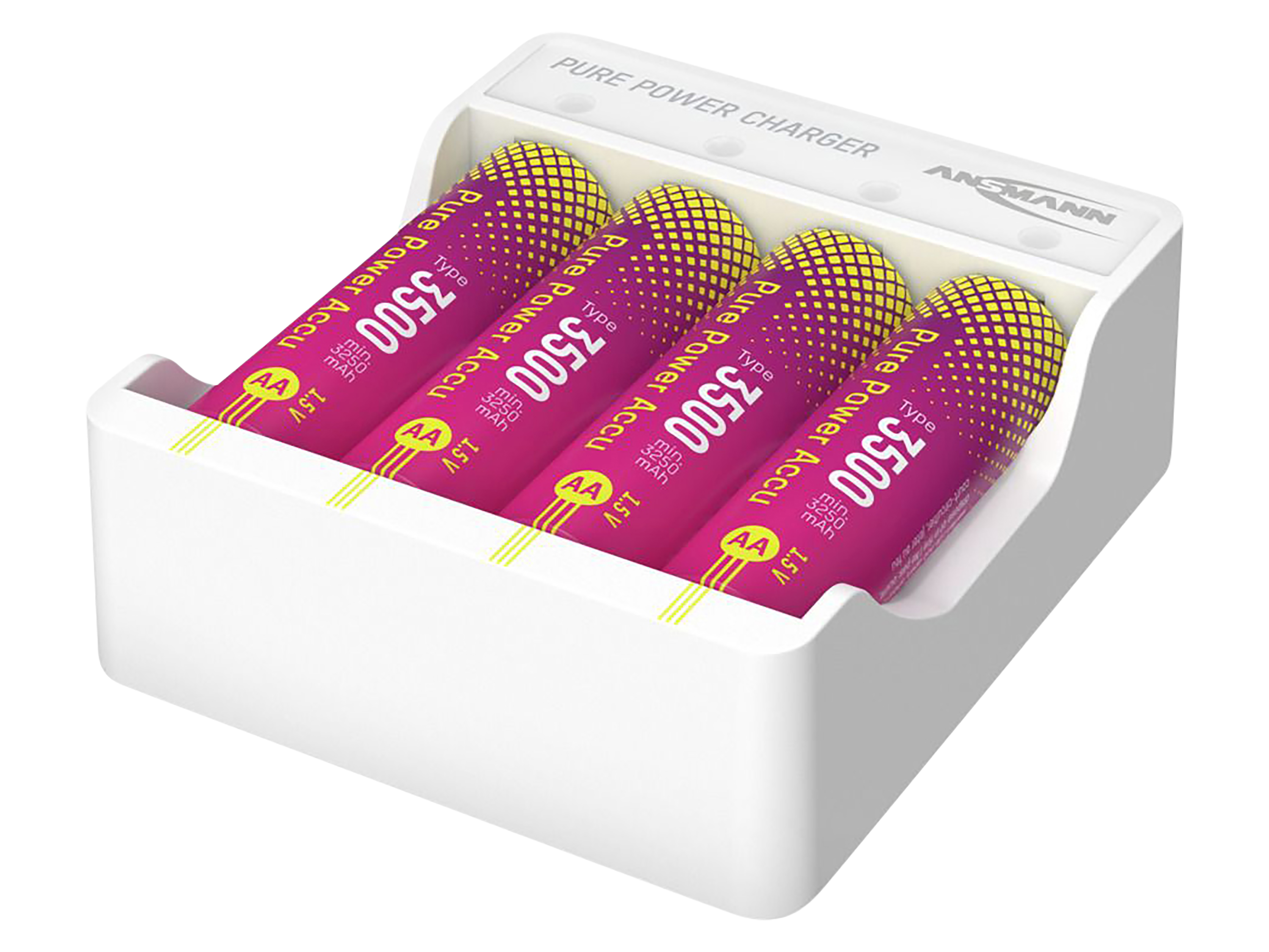 ANSMANN Lademodul Pure Power Set, 4× Mignon AA Akkus Typ 3500 Lademodul ANSMANN Pure Power Set, 4× Mignon AA Akkus Typ 3500
