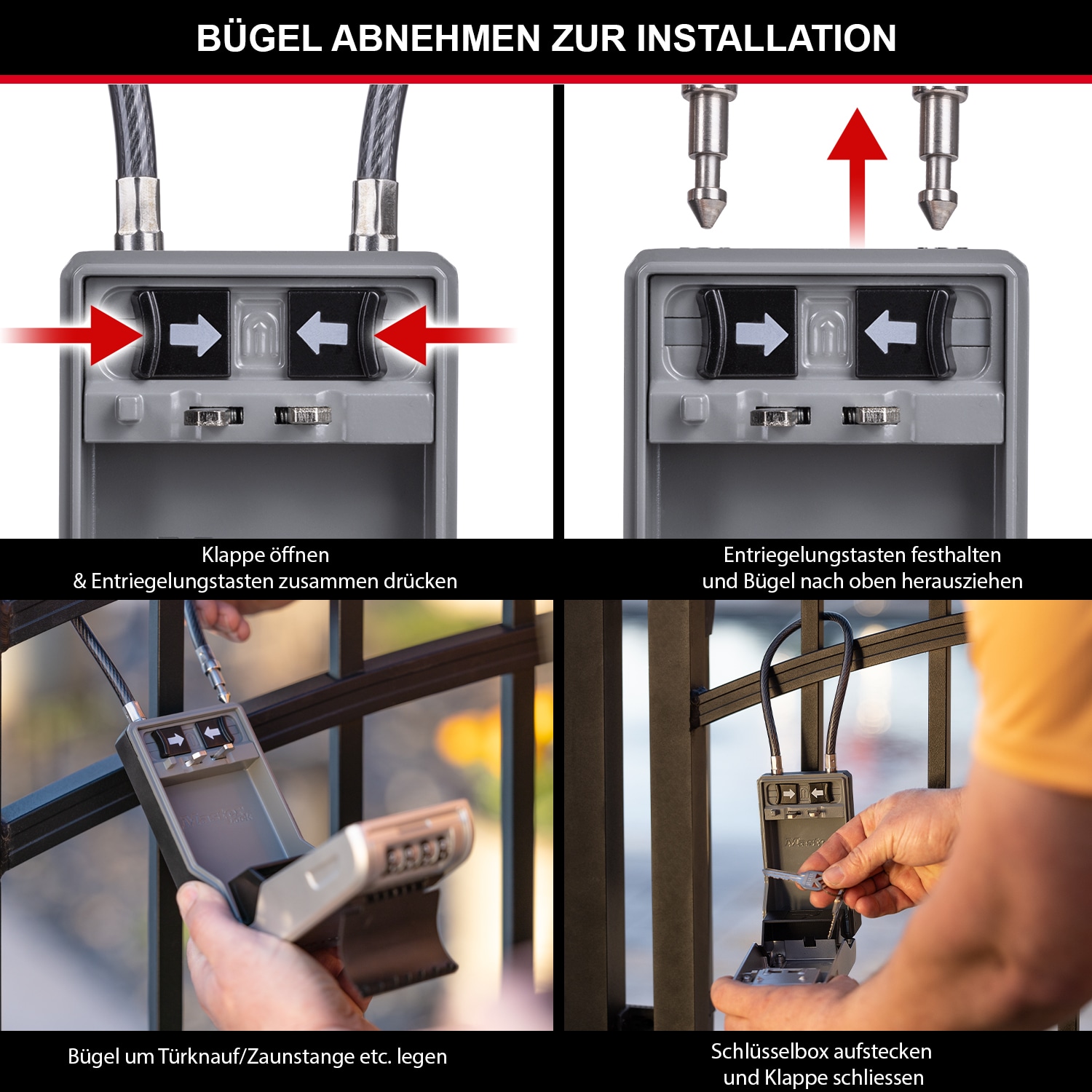 MASTERLOCK Schlüsselkasten 5482EUR, mit abnehmbarem Bügel