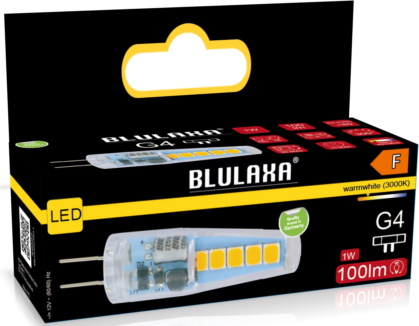 BLULAXA LED-Stiftsockellampe, EEK: F, G4, 1W, 100lm, 3000K BLULAXA LED-Stiftsockellampe, EEK: F, G4, 1W, 100lm, 3000K