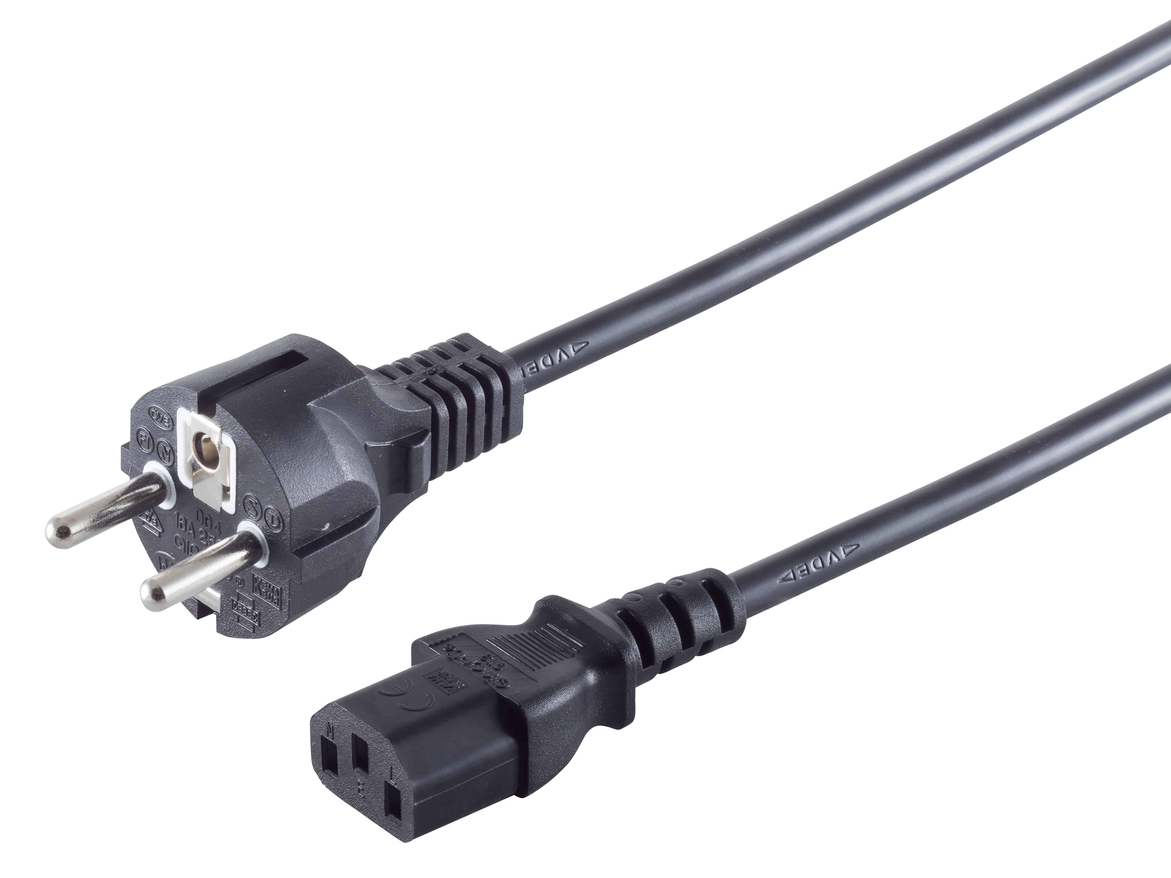 S-IMPULS Kaltgerätekabel Schutzkontaktstecker gerade - Kaltgerätebuchse gerade 1,8m schwarz S-IMPULS Kaltgerätekabel Schutzkontaktstecker gerade - Kaltgerätebuchse gerade 1,8m schwarz