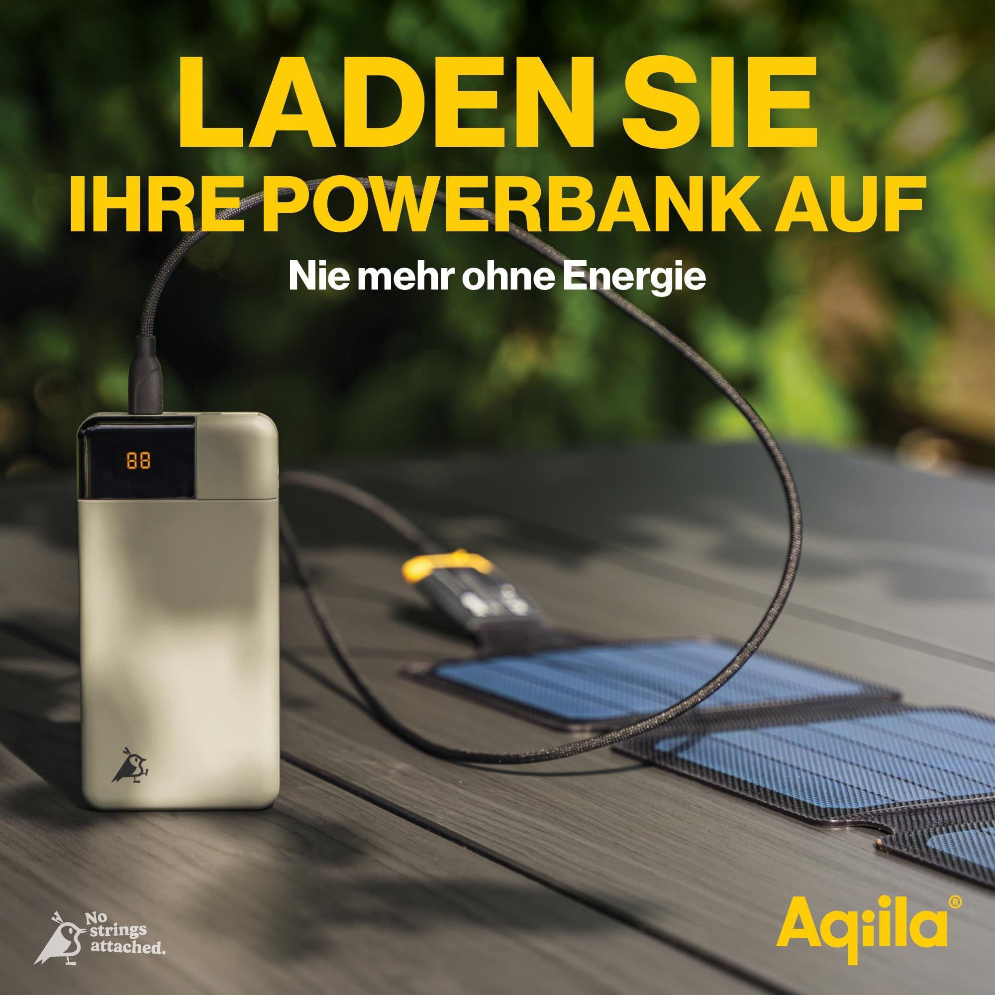 AQIILA Solarpanel Sunbird P21, 21 W, USB-C, schwarz AQIILA Solarpanel Sunbird P21, 21 W, USB-C, schwarz