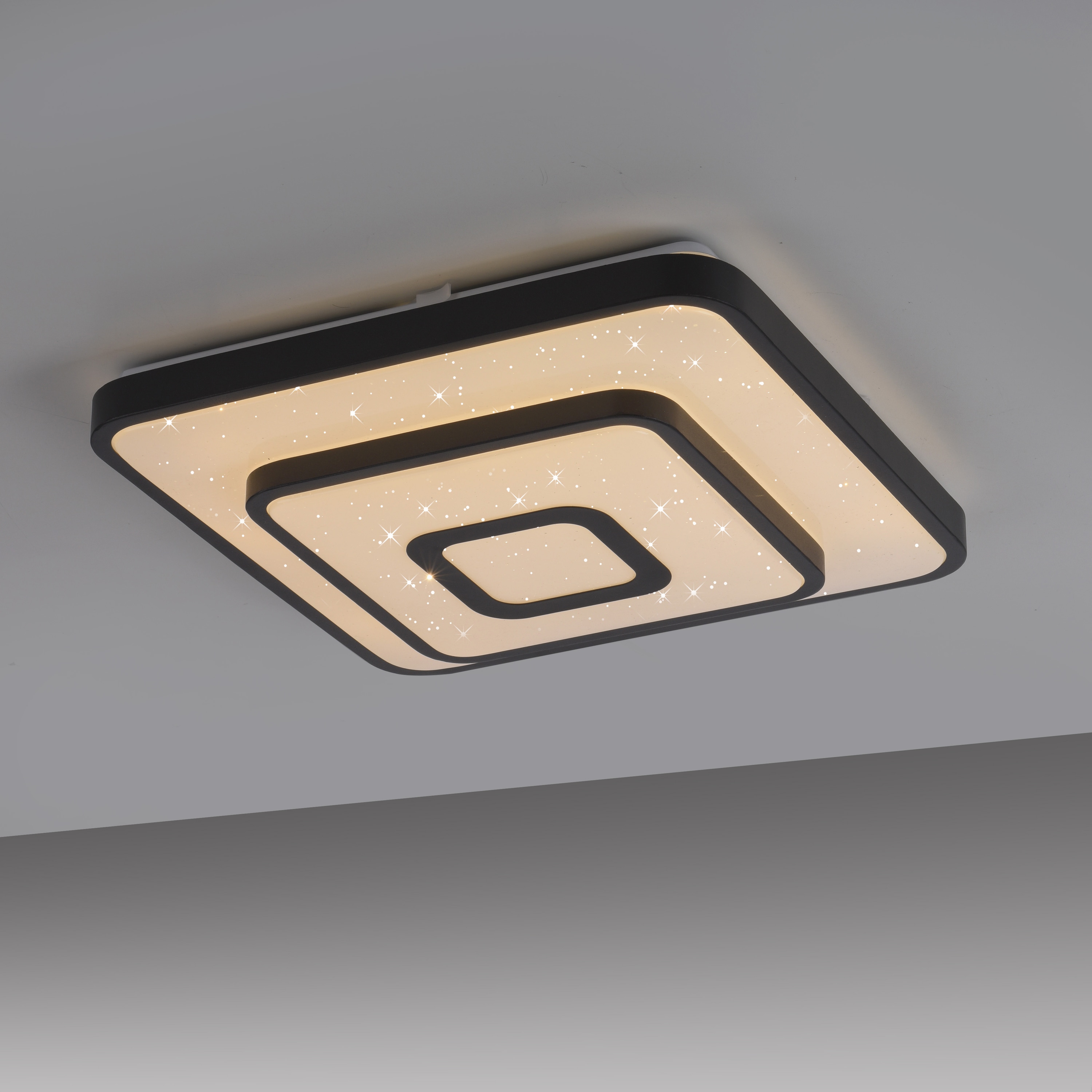 JUST LIGHT LED-Deckenleuchte 15455-18, 17W, 3000K, 1900lm, warmewiß, IP20, schwarz