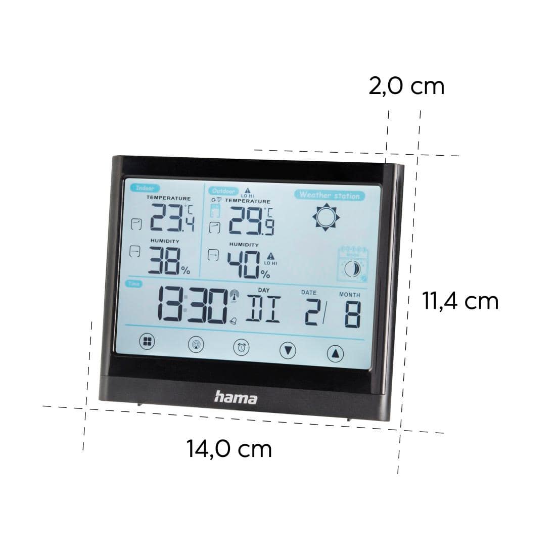 HAMA Wetterstation 186421, Full Touch, schwarz HAMA Wetterstation 186421, Full Touch, schwarz