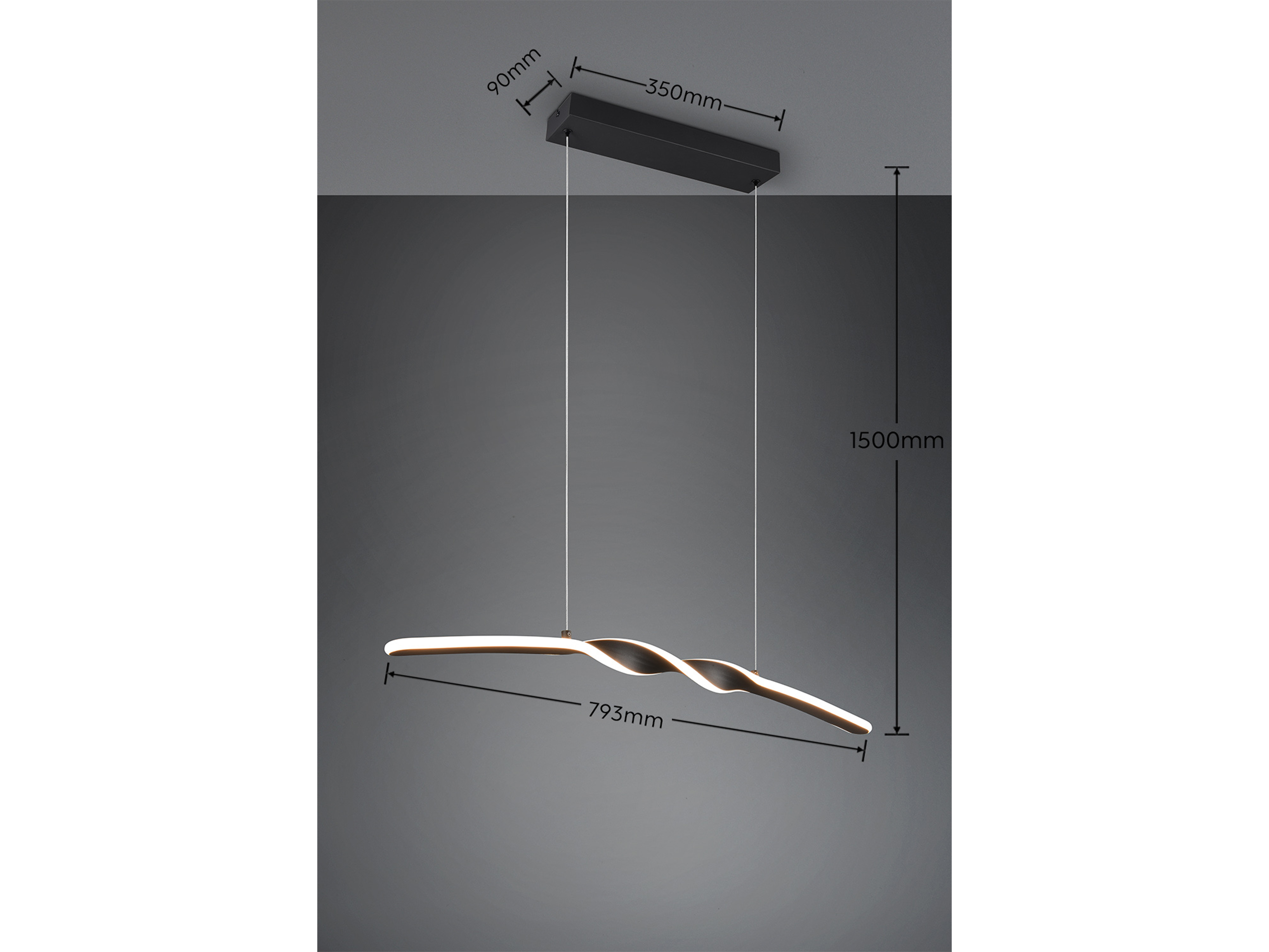REALITY LED-Pendelleuchte Ginko R35791132, 18W, 3000K, 1980lm, warmweiß, IP20, schwarz REALITY LED-Pendelleuchte Ginko R35791132, 18W, 3000K, 1980lm, warmweiß, IP20, schwarz