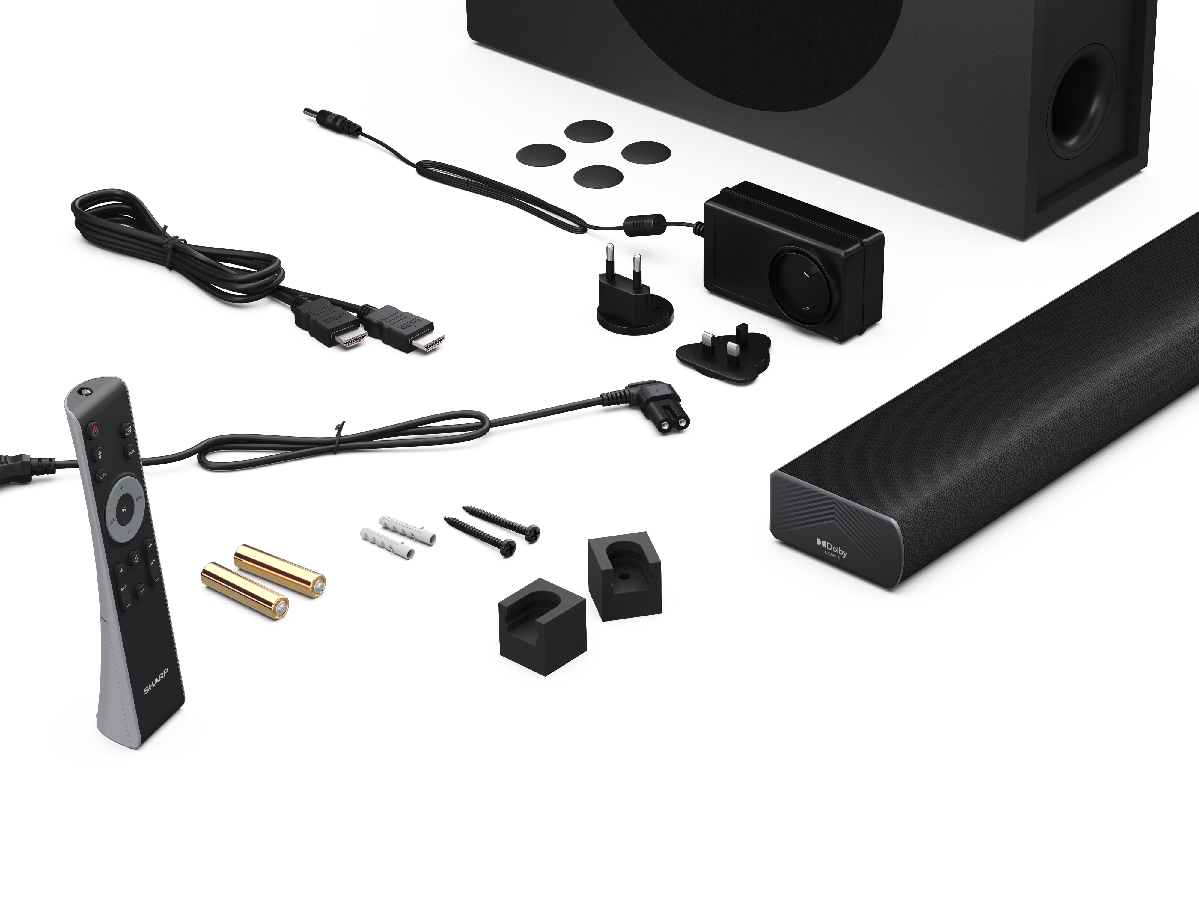 SHARP Soundbar HT-SBW320, 2.1-Kanal, Ultraflach, Dolby Atmos, DTS Virtual:X, Wireless Subwoofer, Bluetooth, Schwarz SHARP Soundbar HT-SBW320, 2.1-Kanal, Ultraflach, Dolby Atmos, DTS Virtual:X, Wireless Subwoofer, Bluetooth, Schwarz
