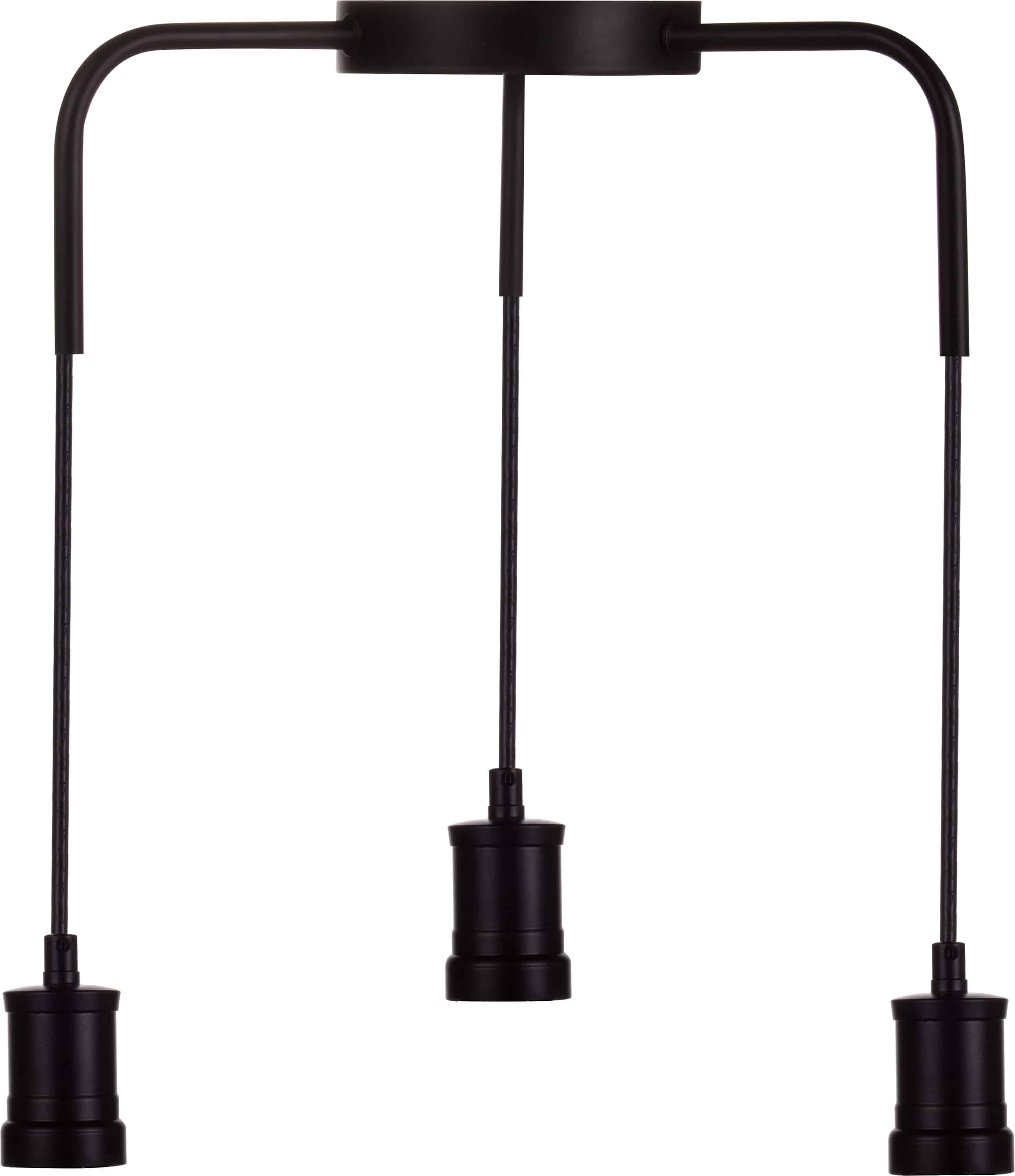 LUXULA Pendelleuchte Industrial 3 flammig, für 3 x E27, Metall, 1,5 m Textilkabel, schwarz LUXULA Pendelleuchte Industrial 3 flammig, für 3 x E27, Metall, 1,5 m Textilkabel, schwarz