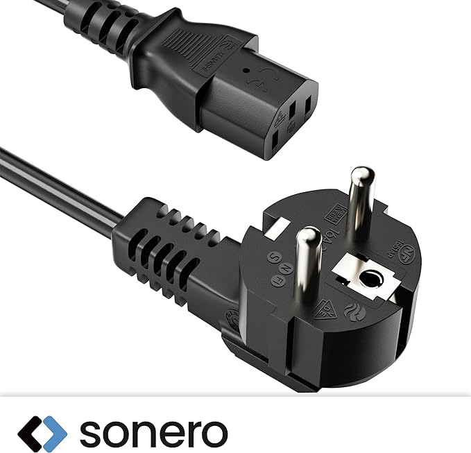 SONERO Netzkabel Schutzkontaktstecker, X-SKW-C13G-050B, 90°, schwarz, 5m SONERO Netzkabel Schutzkontaktstecker, X-SKW-C13G-050B, 90°, schwarz, 5m