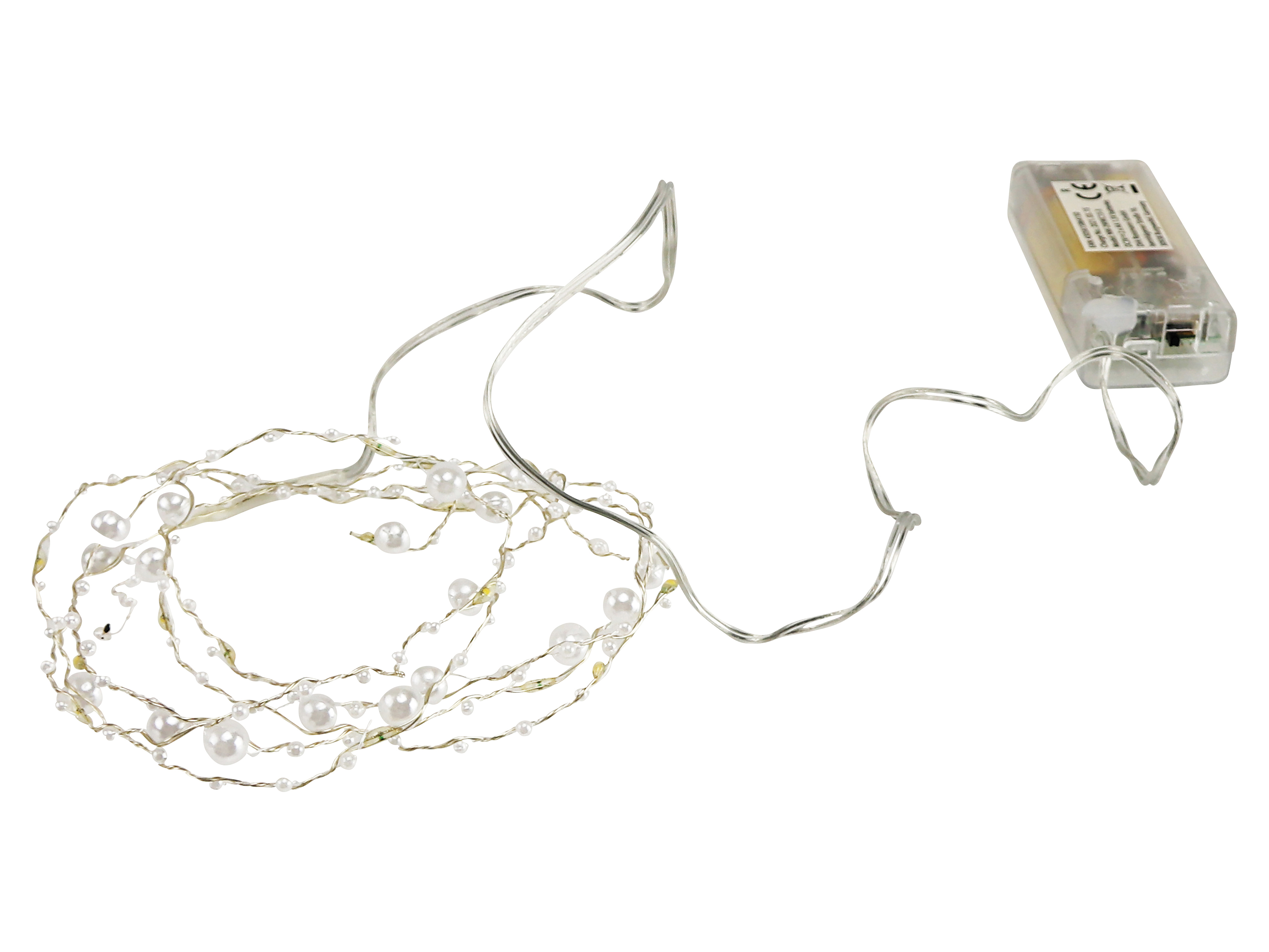 Micro-LED-Lichterkette, Perle, 3 V, 15 LEDs, silberdraht, warmweiß, 1,90 m Micro-LED-Lichterkette, Perle, 3 V, 15 LEDs, silberdraht, warmweiß, 1,90 m