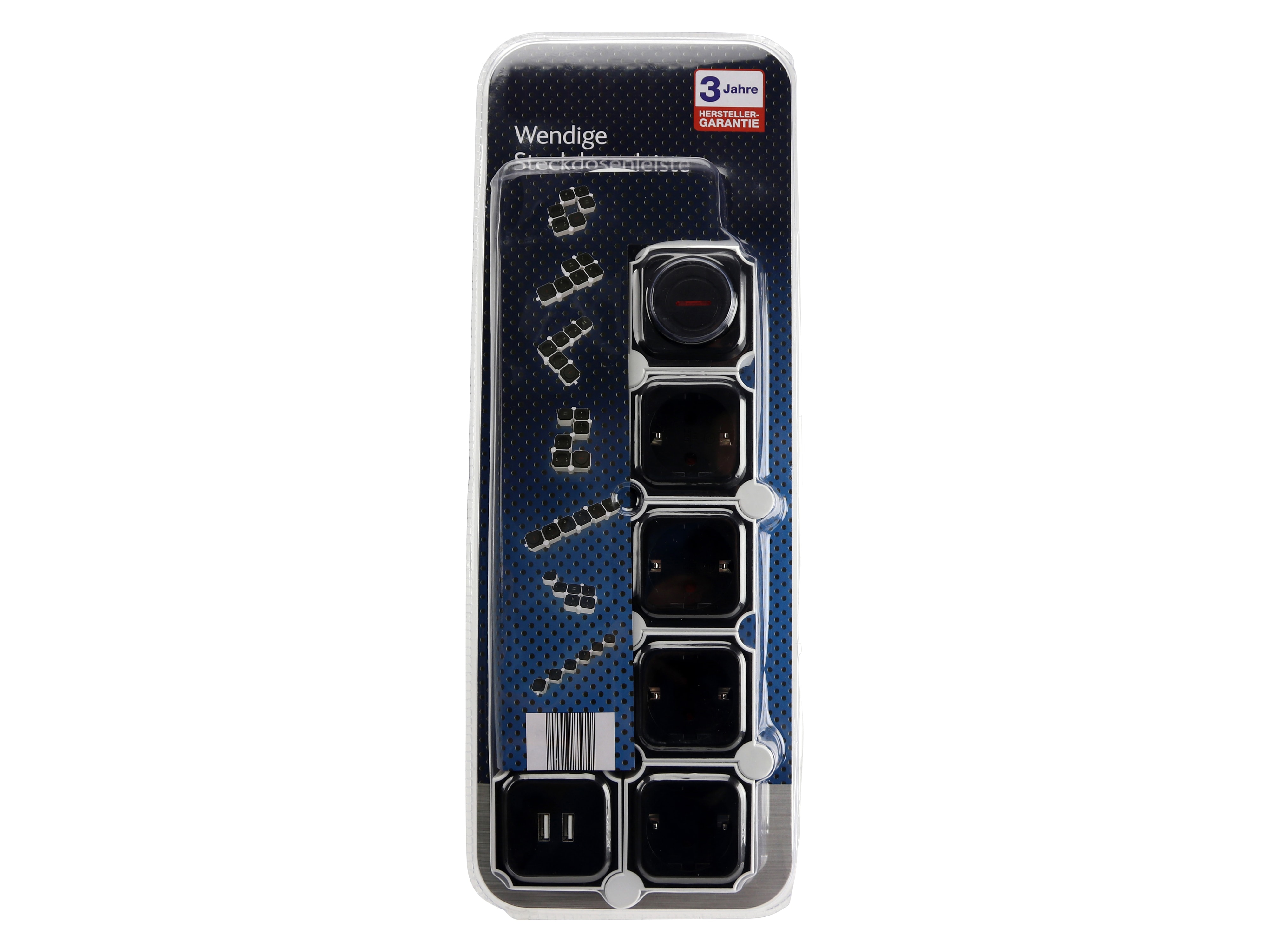 Steckdosenleiste, GT-WSL-01-F, 4-fach, Schaltbar, USB, weiß/schwarz Steckdosenleiste, GT-WSL-01-F, 4-fach, Schaltbar, USB, weiß/schwarz
