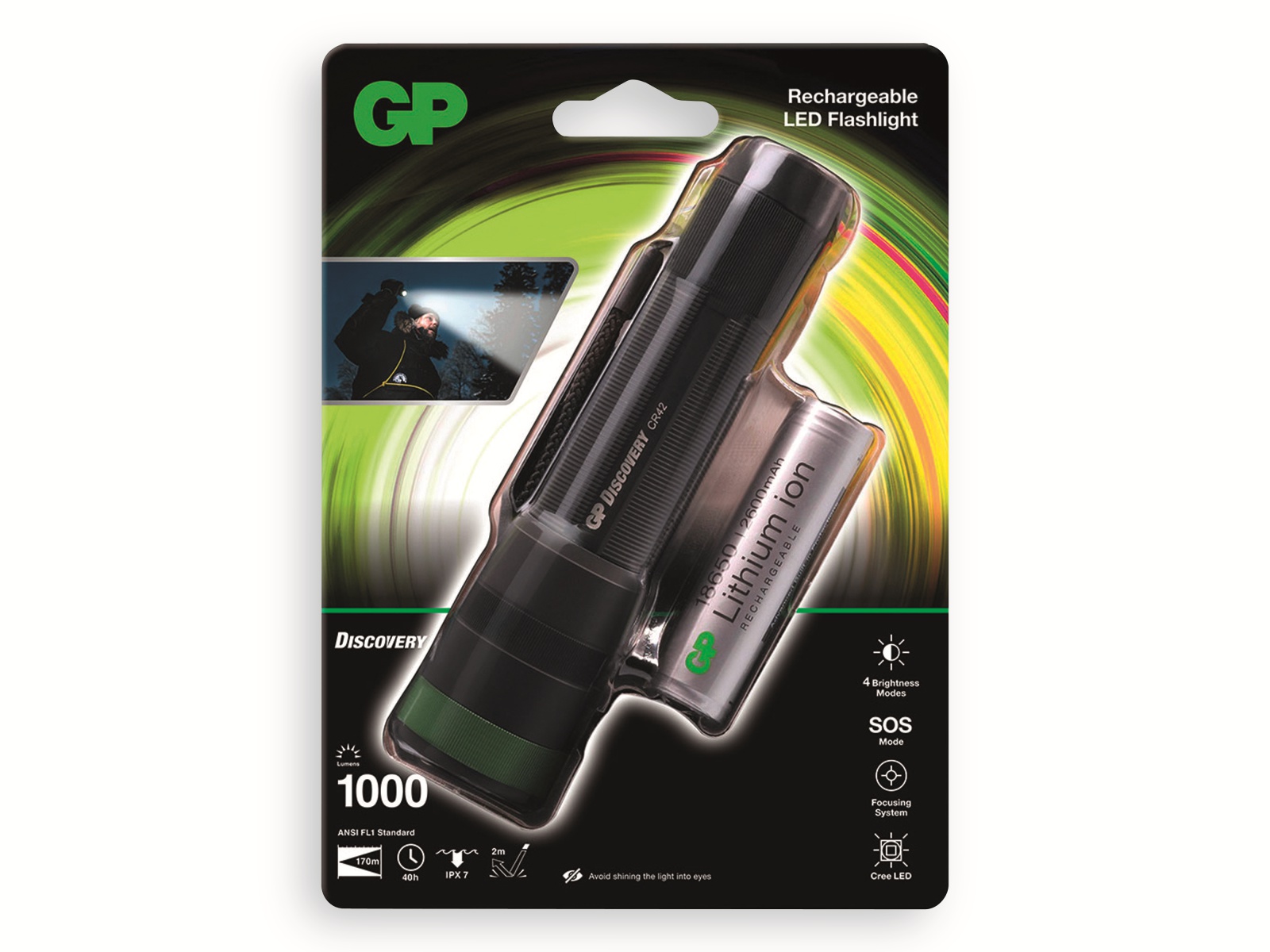 GP LED-Taschenlampe Discovery CR42, 1000 lm, 170 m GP LED-Taschenlampe Discovery CR42, 1000 lm, 170 m