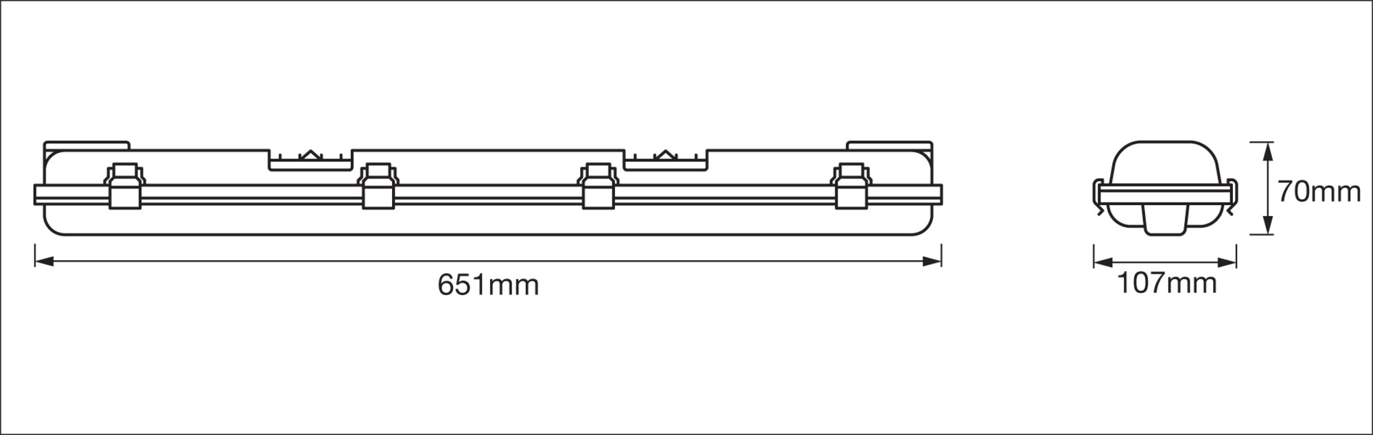 OSRAM LED-Feuchtraumleuchte Submarine, G13, 14W, 1300 lm, 4000 K, IP65, neutralweiß, 65,1 cm OSRAM LED-Feuchtraumleuchte Submarine, G13, 14W, 1300 lm, 4000 K, IP65, neutralweiß, 65,1 cm