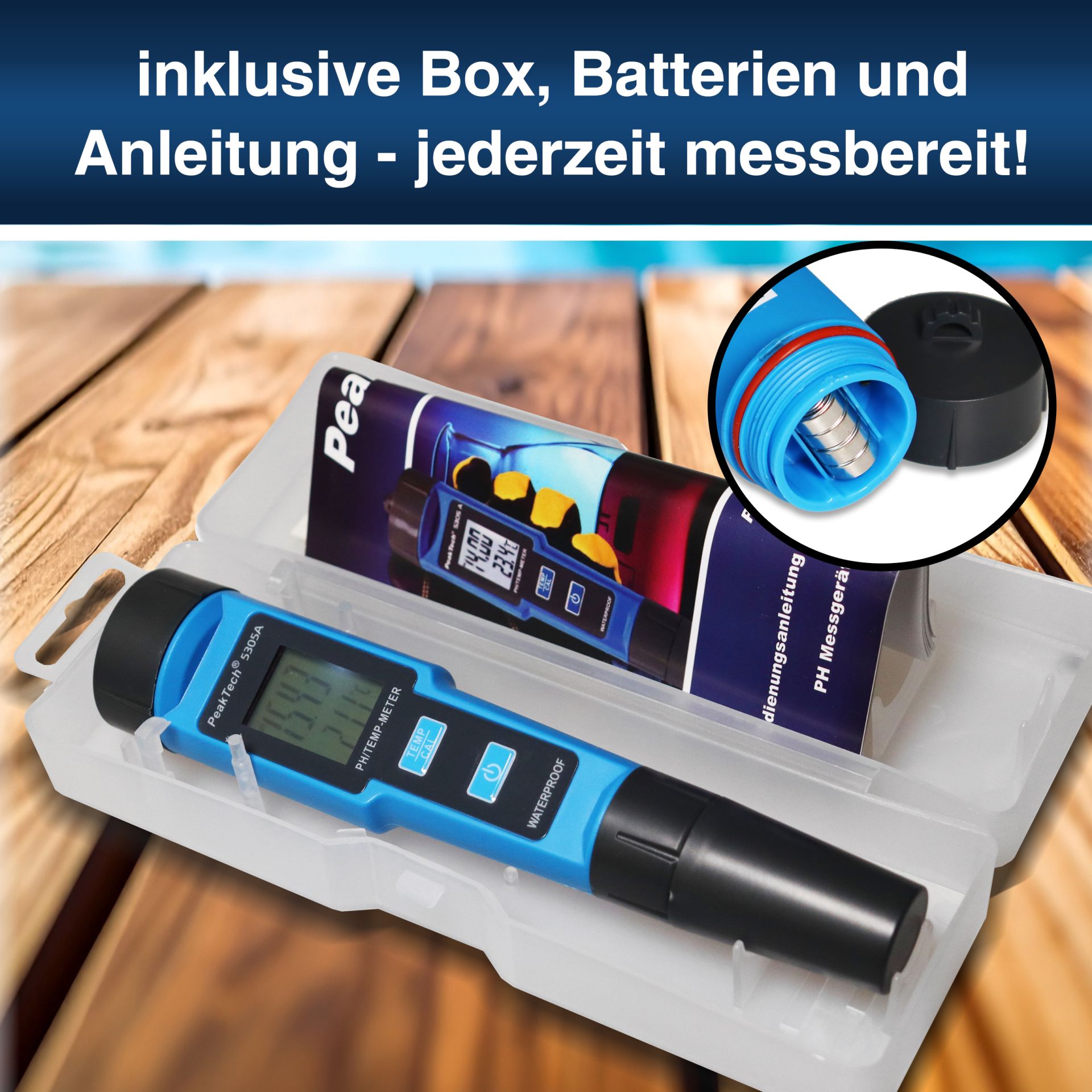 PEAKTECH PH-Messgerät in Stiftform, P 5305 A, 0... 14 PH PEAKTECH PH-Messgerät in Stiftform, P 5305 A, 0... 14 PH