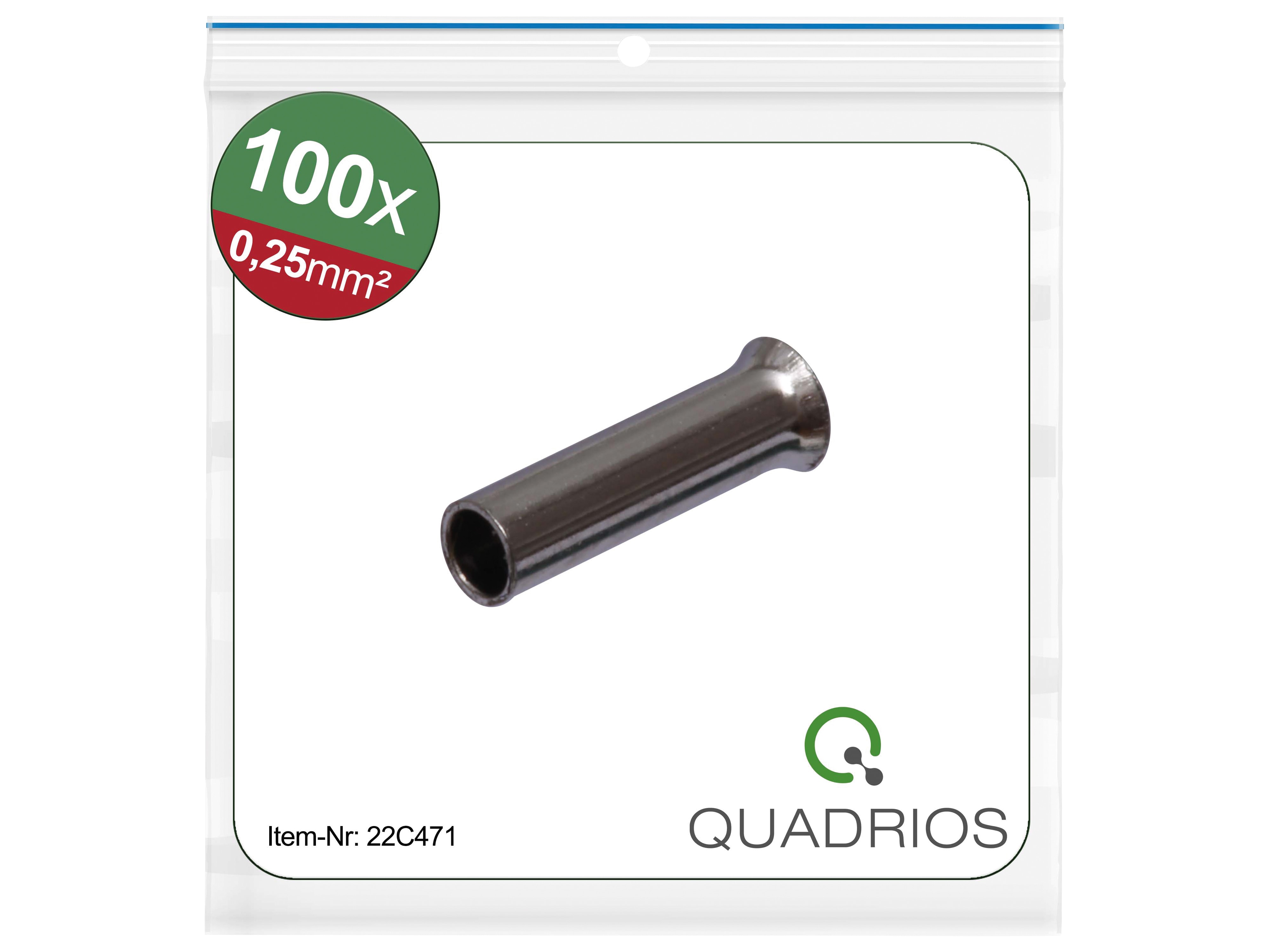 QUADRIOS Aderendhülse 22C471, 0,25 mm², Unisoliert, 100 Stück QUADRIOS Aderendhülse, 22C471, 0,25 mm², Unisoliert, 100 St.