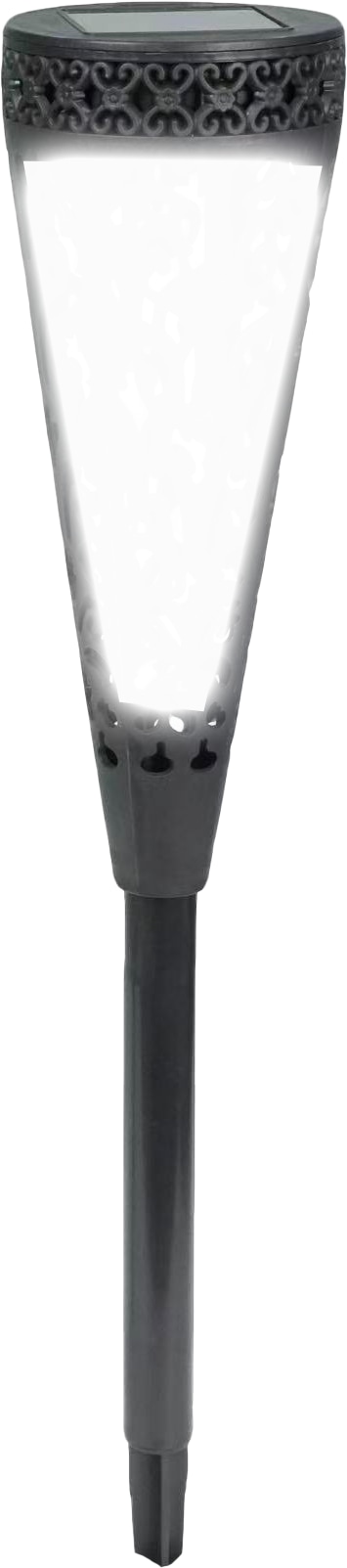 BLULAXA Solar LED-Gartenleuchte 51017, 1600K, IP44, Flackereffekt, schwrz