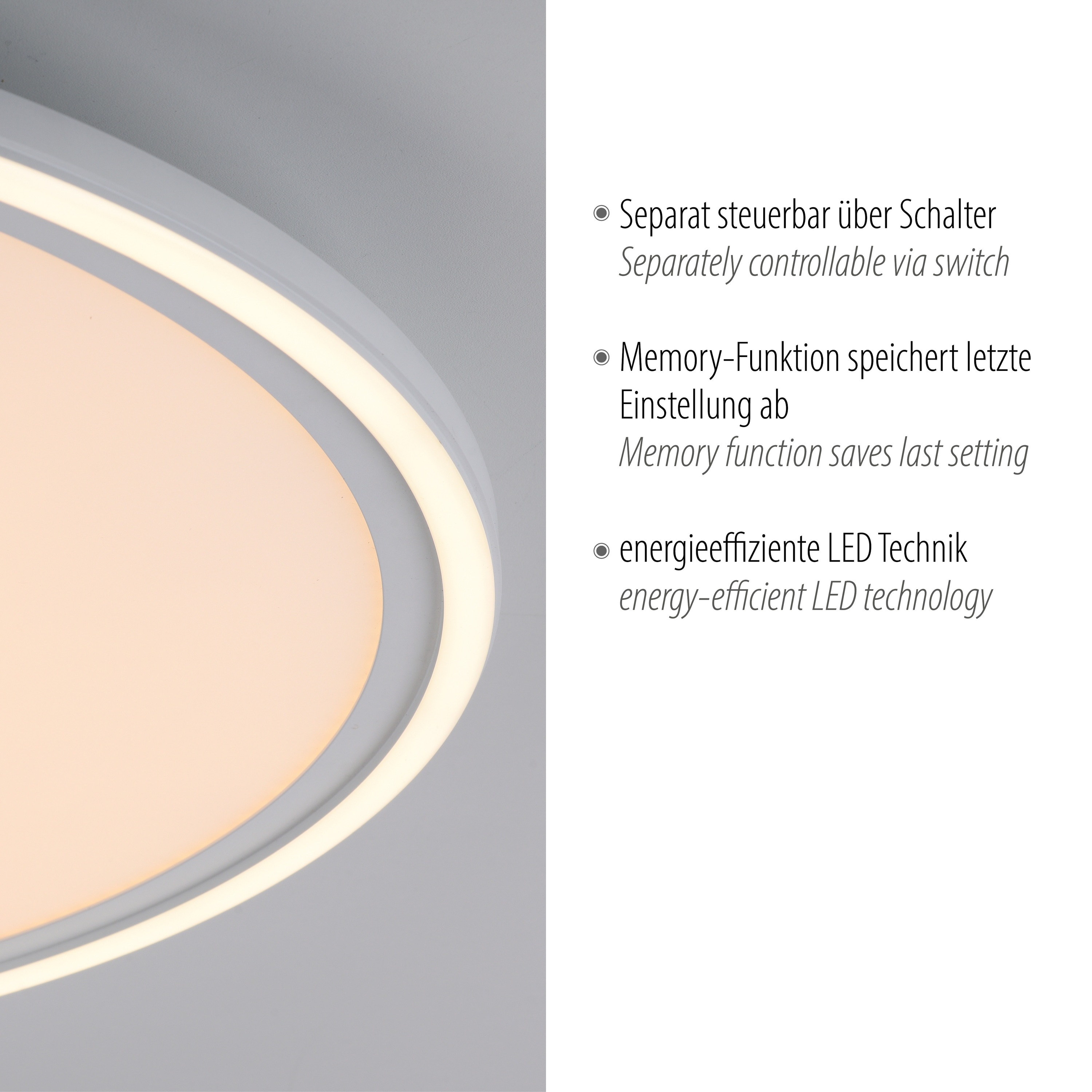 JUST LIGHT LED-Deckenleuchte 14883-16 weiß, 23,5 W, 2600 lm, 3000 K, getrennt schaltbar JUST LIGHT LED-Deckenleuchte 14883-16 weiß, 23,5 W, 2600 lm, 3000 K, getrennt schaltbar
