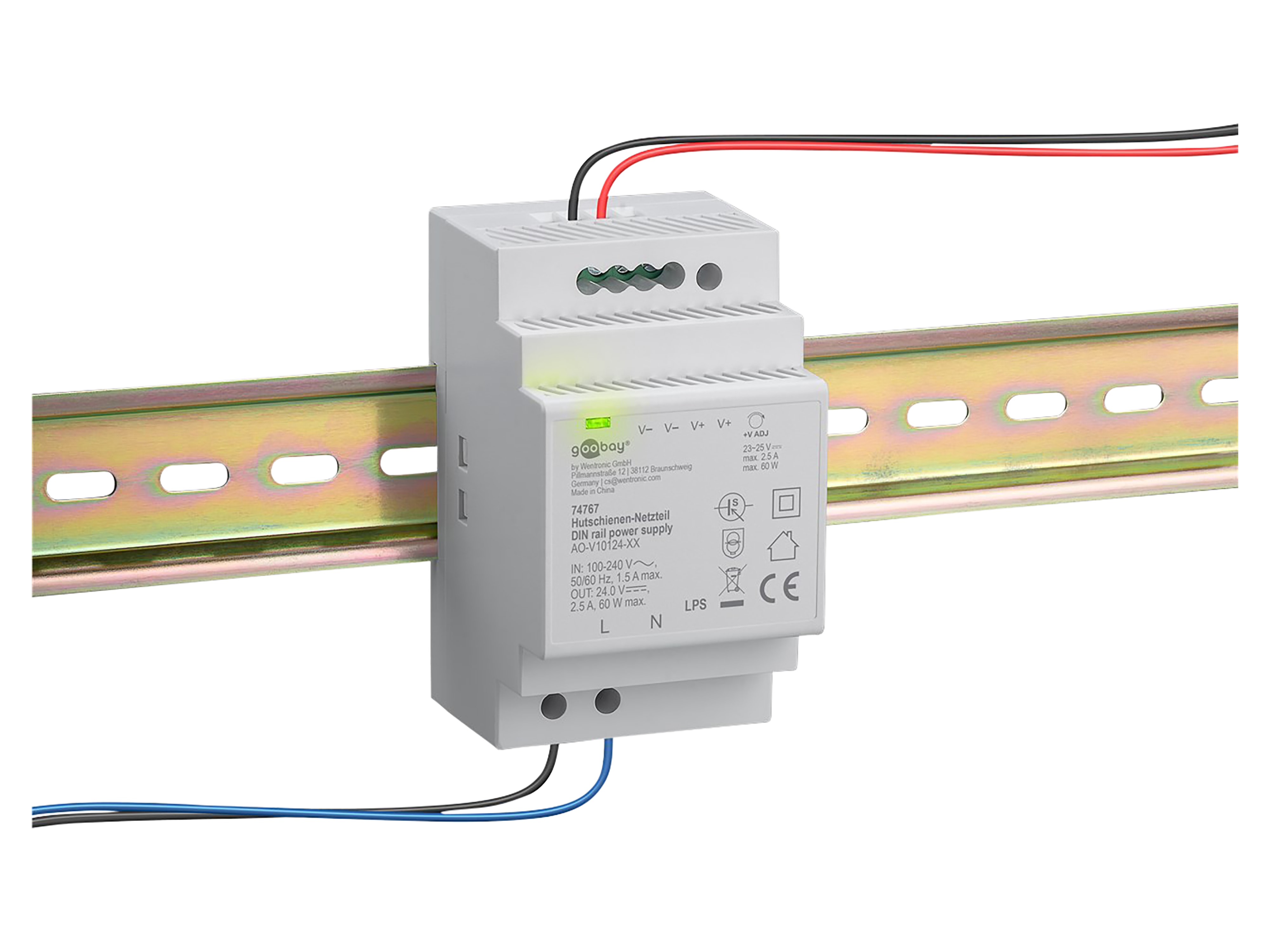 GOOBAY Hutschienen-Netzteil 74767, 24 V, 2,5 A, 60 W