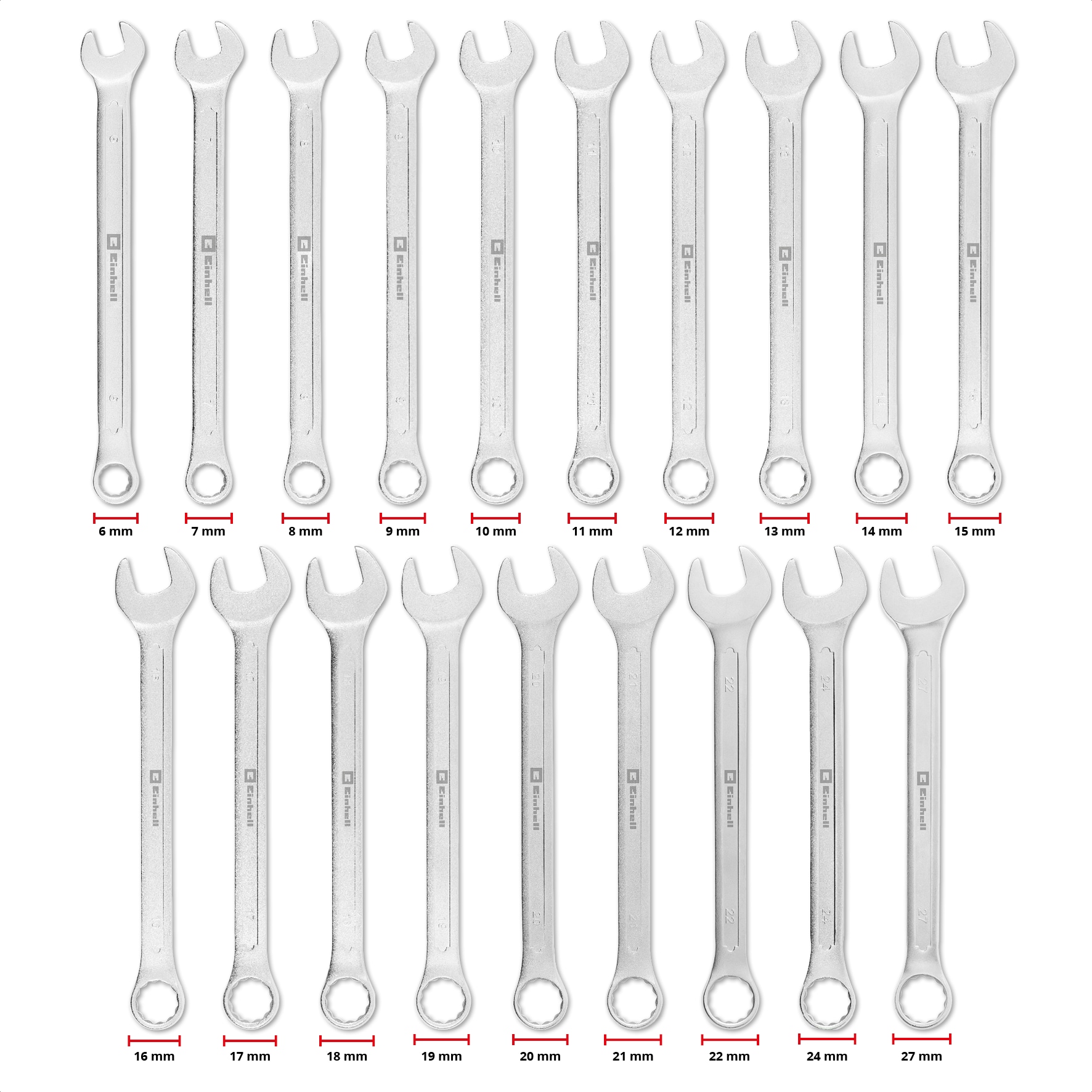 EINHELL E-Case-Einleger Gabelringschlüssel, 370521, 19-teilig EINHELL E-Case-Einleger Gabelringschlüssel, 370521, 19-teilig