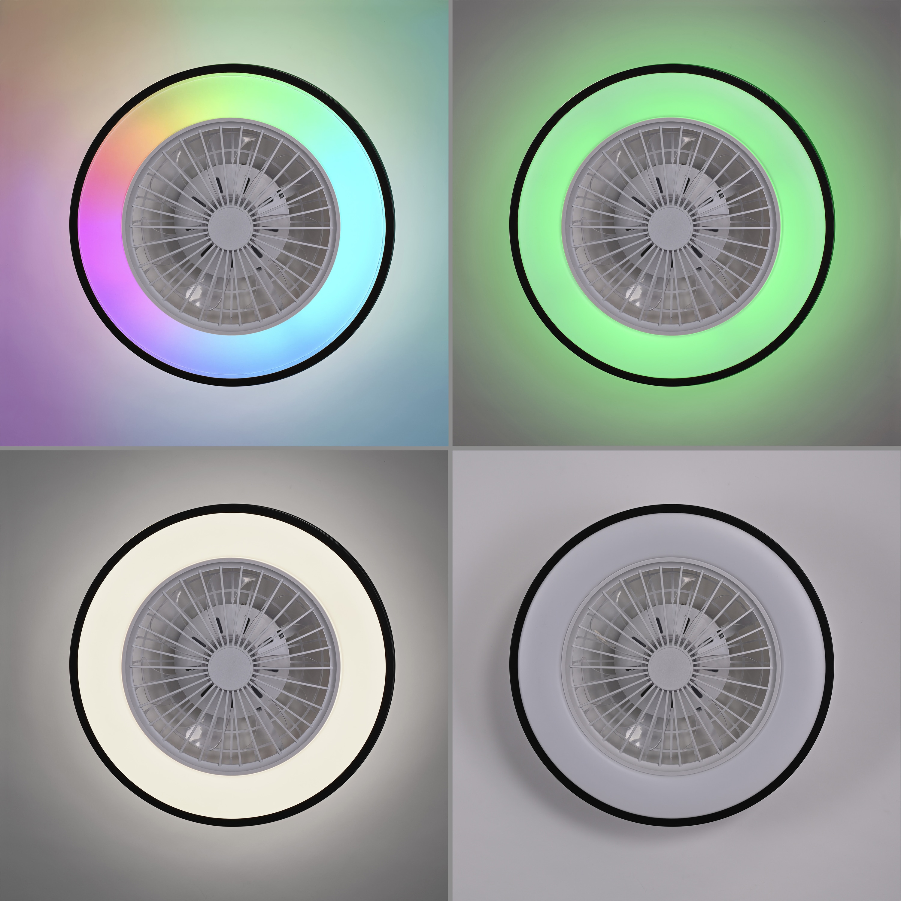 JUST LIGHT LED-Deckenleuchte 14447-18, Ventilator, 44W, 5400lm, CCT, RGB, IP20, schwarz/weiß JUST LIGHT LED-Deckenleuchte 14447-18, Ventilator, 44W, 5400lm, CCT, RGB, IP20, schwarz/weiß