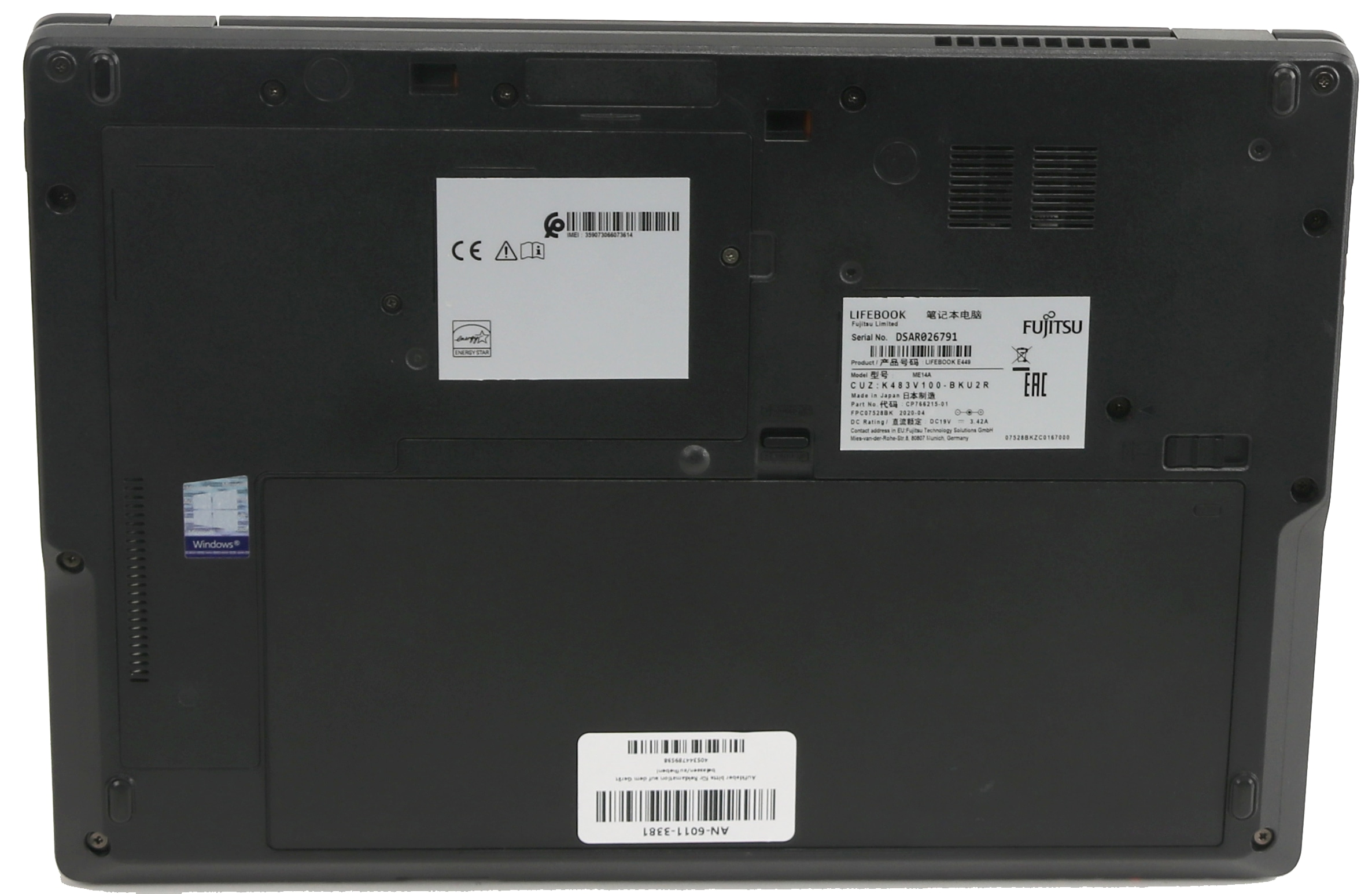 FUJITSU Notebook Lifebook E449, Intel i3, 8GB RAM, 35,5 cm (14"), 256GB SSD, Win11P, gebraucht FUJITSU Notebook Lifebook E449, Intel i3, 8GB RAM, 35,5 cm (14"), 256GB SSD, Win11P, gebraucht