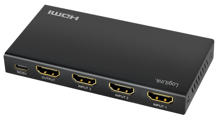 LOGILINK HDMI-Switch HD0062, 3x 1-Port, 4K/60 Hz, schwarz LOGILINK HDMI-Switch HD0062, 3x 1-Port, 4K/60 Hz, schwarz
