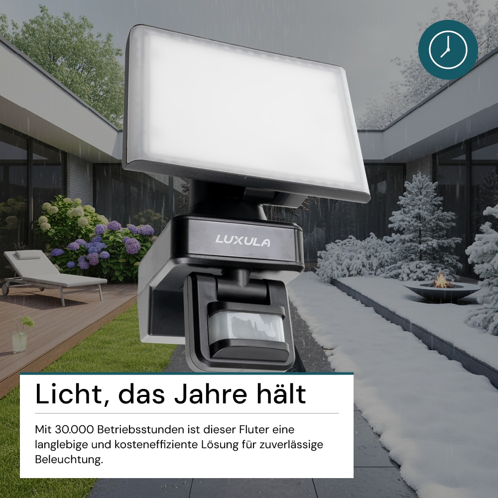 LUXULA LED-Fluter LX400193, mit BM, 20 W, 2100 lm, 4000 K, schwarz