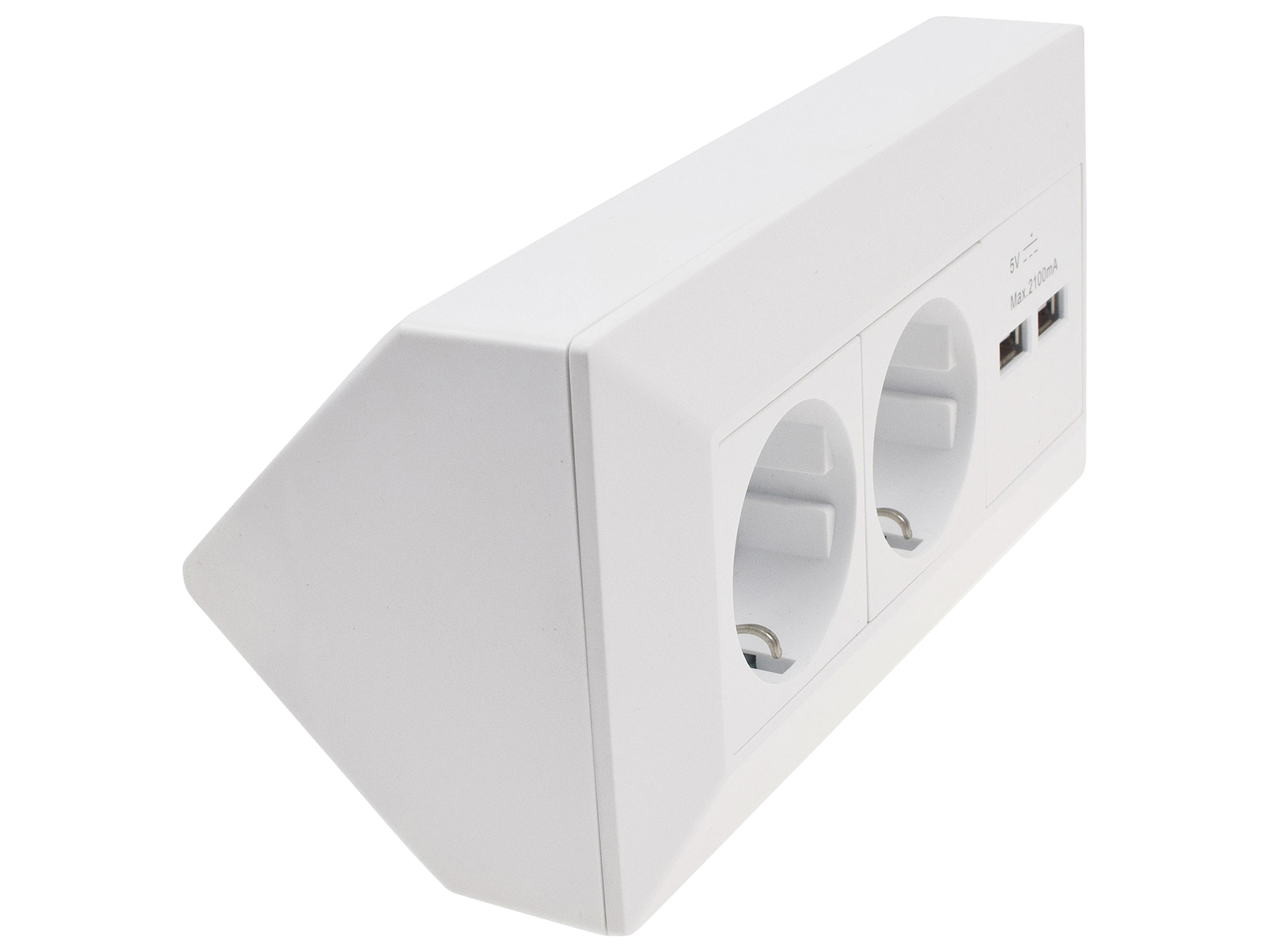 CHILITEC Steckdosenblock 23651, 2-fach, 2x USB, 16A/250V~, weiß matt CHILITEC Steckdosenblock 23651, 2-fach, 2x USB, 16A/250V~, weiß matt