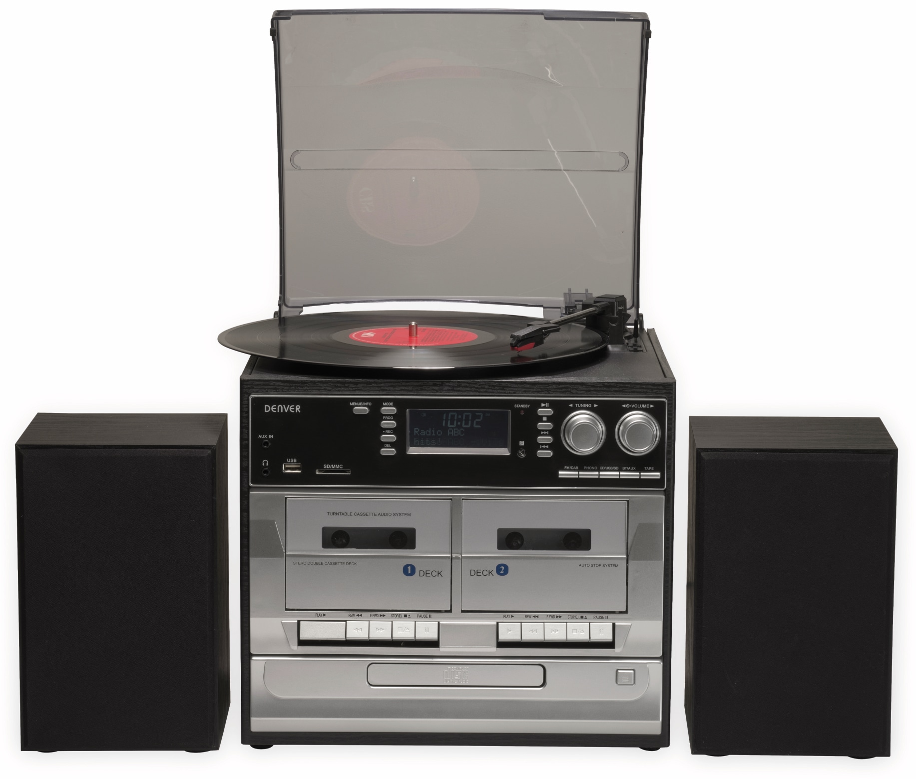 DENVER Stereoanlage MRD-166, DAB+/FM, CD-Player, Turntable, Dual Cassettendeck DENVER Stereoanlage MRD-166, DAB+/FM, CD-Player, Turntable, Dual Cassettendeck
