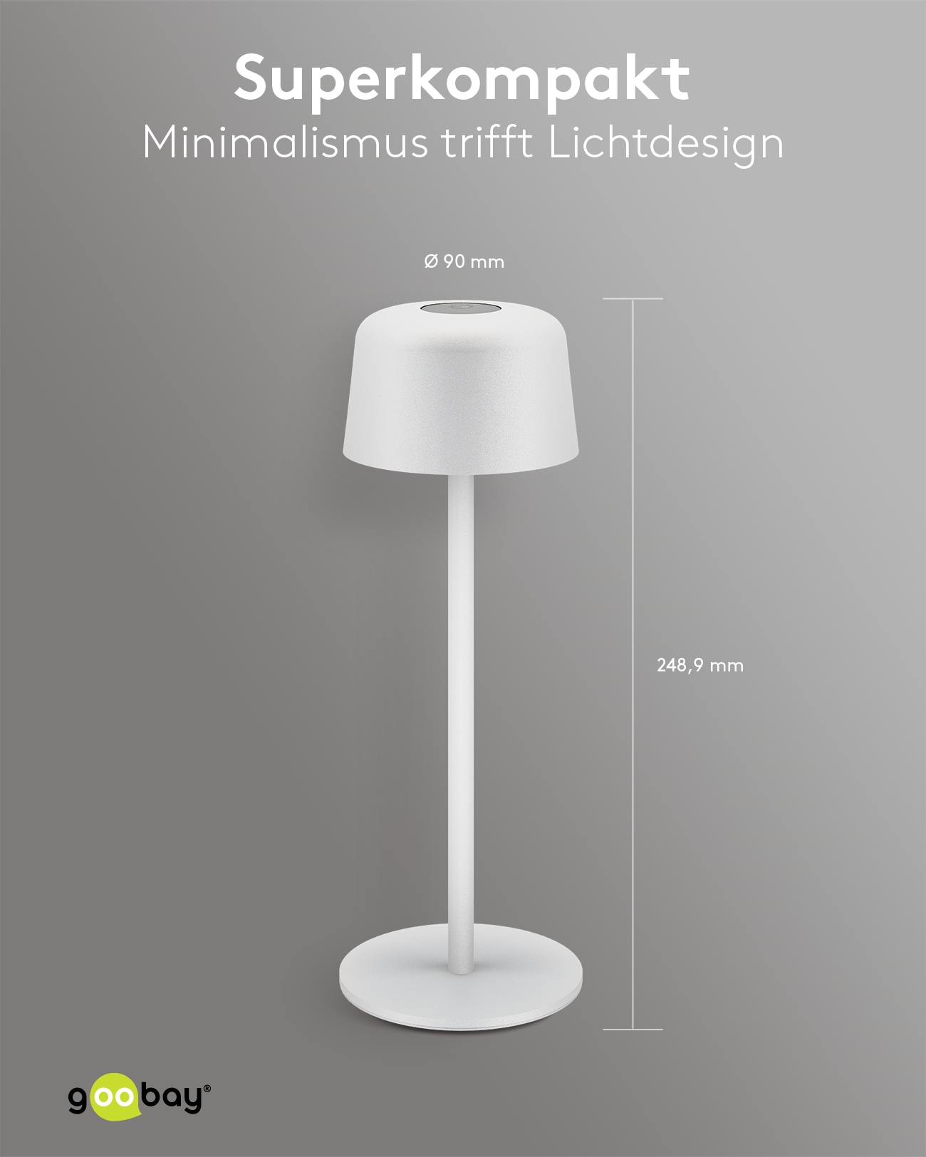 GOOBAY LED-Tischleuchte 77676, 2W, 3000 K, 150 lm, warmweiß, IP44, weiß GOOBAY LED-Tischleuchte 77676, 2W, 3000 K, 150 lm, warmweiß, IP44, weiß