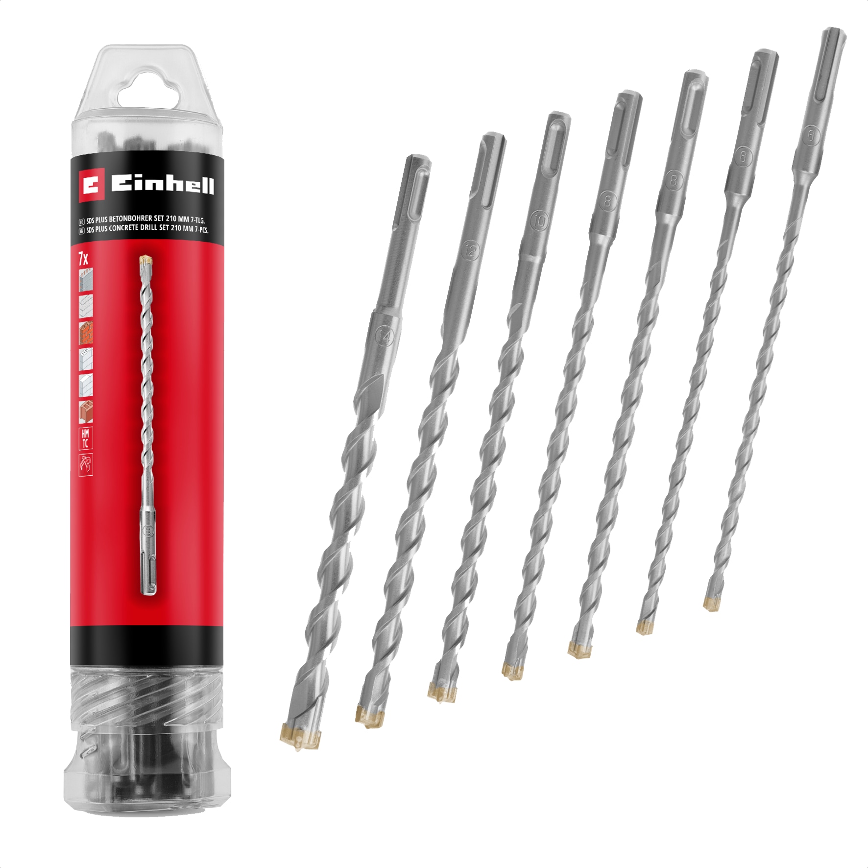 EINHELL SDS-Plus Bohrer-Set 265515, 6-14 mm, 210 mm, 7-teilig EINHELL SDS-Plus Bohrer-Set 265515, 6-14 mm, 210 mm, 7-teilig