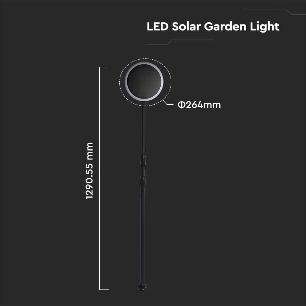 V-TAC Solar LED-Gartenleuchte VT-948, 8 W, 4000 K, schwarz V-TAC Solar LED-Gartenleuchte VT-948, 8 W, 4000 K, schwarz