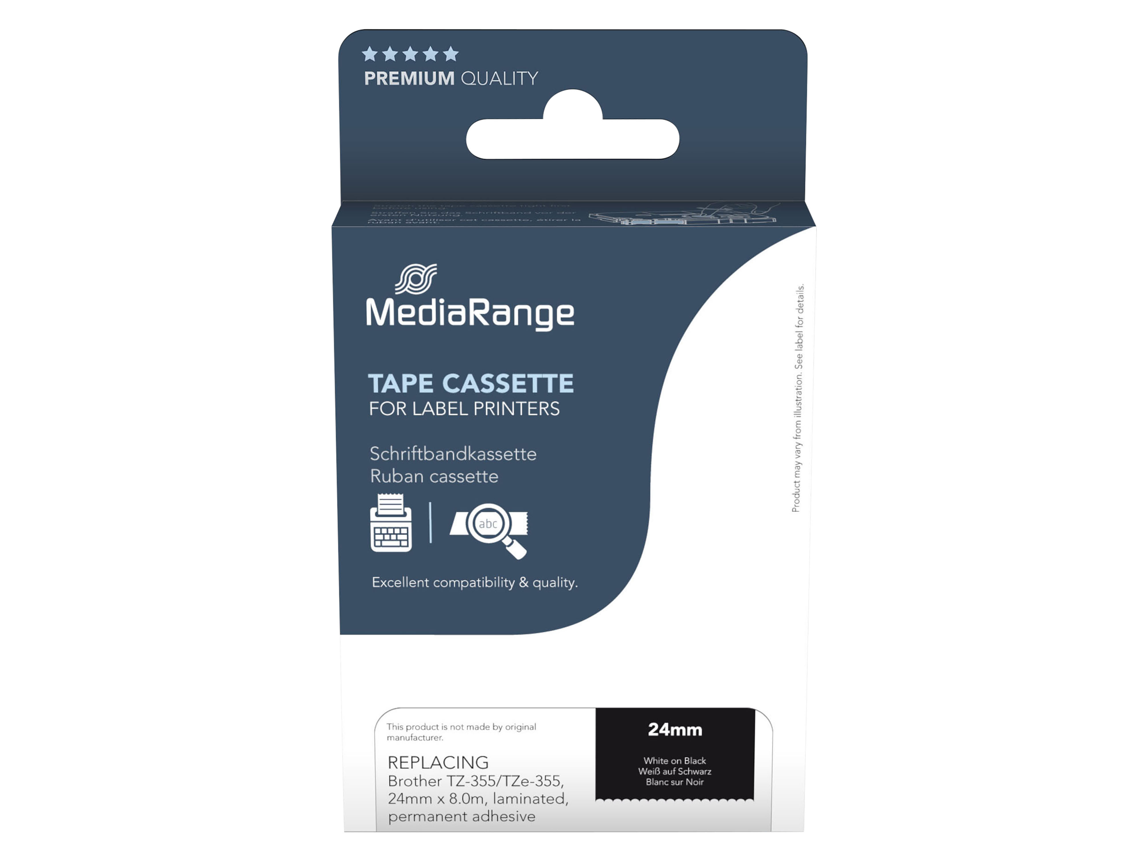 MEDIARANGE Schriftband MRBTZ355, ersetzt Brother TZ-355/TZe-355 MEDIARANGE Schriftband MRBTZ355, ersetzt Brother TZ-355/TZe-355