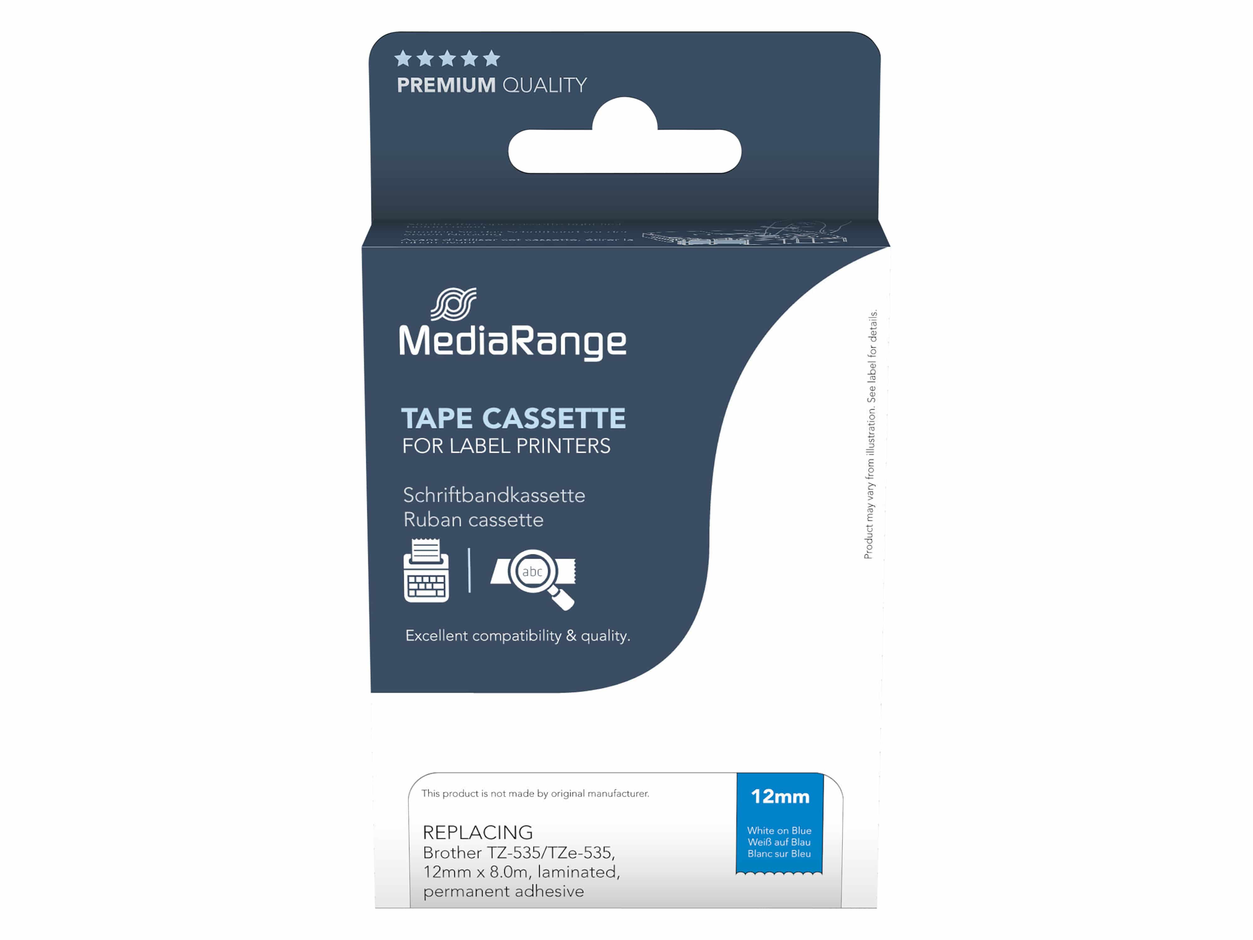 MEDIARANGE Schriftband MRBTZ535, ersetzt Brother TZ-535/TZe-535