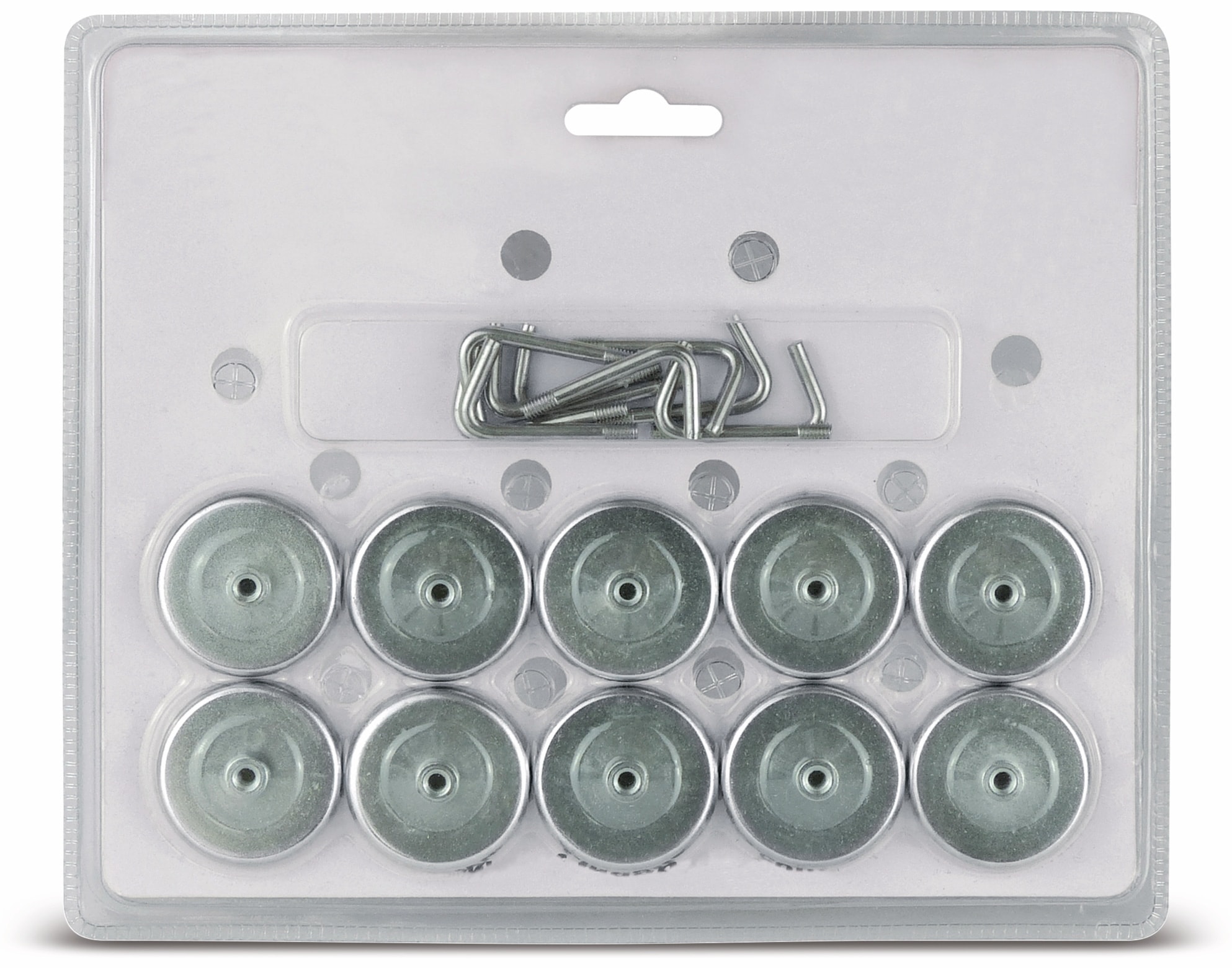 Rundmagnet-Set mit Haken 35x40 mm, 10 Stück Rundmagnet-Set mit Haken 35x40 mm, 10 Stück