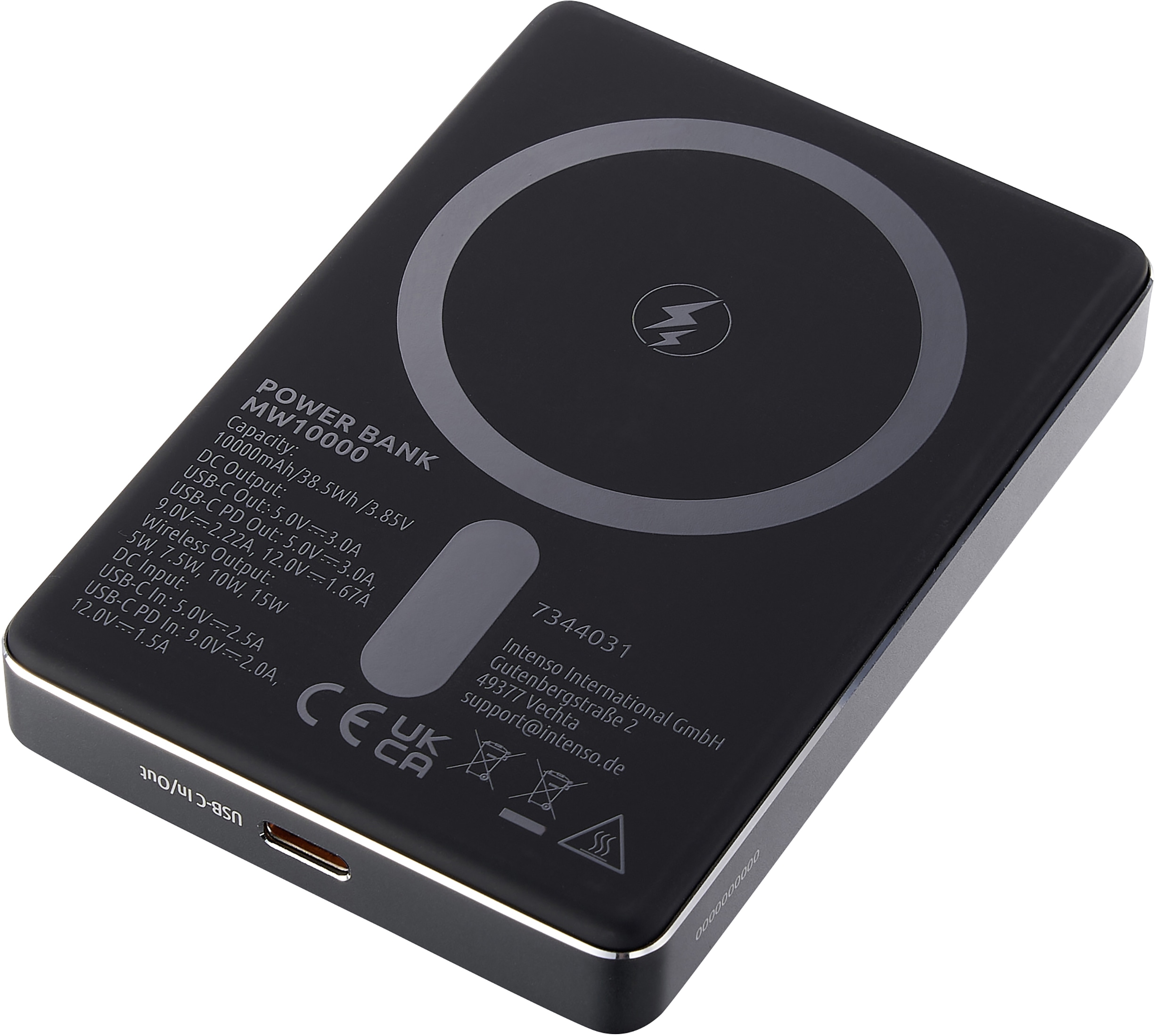 INTENSO Powerbank Magnetic Wireless, MW 10000, grau INTENSO Powerbank Magnetic Wireless, MW 10000, grau