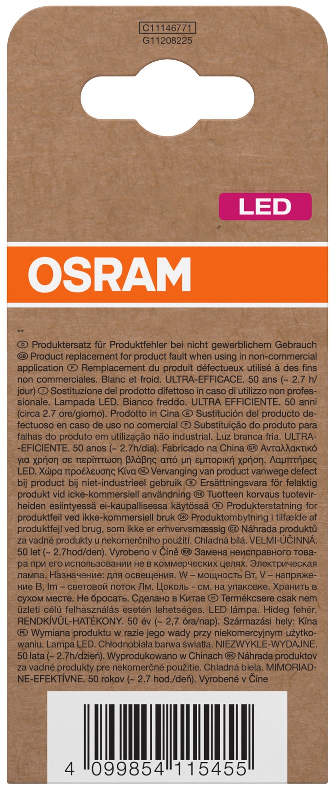 OSRAM LED-Lampe, Kolbenform A60, E27, 3,8 W, 4000 K, EEK: A, 806 lm, neutralweiß OSRAM LED-Lampe, Kolbenform, E27, 3,8 W, 4000 K, EEK: A, 806 lm, neutralweiß