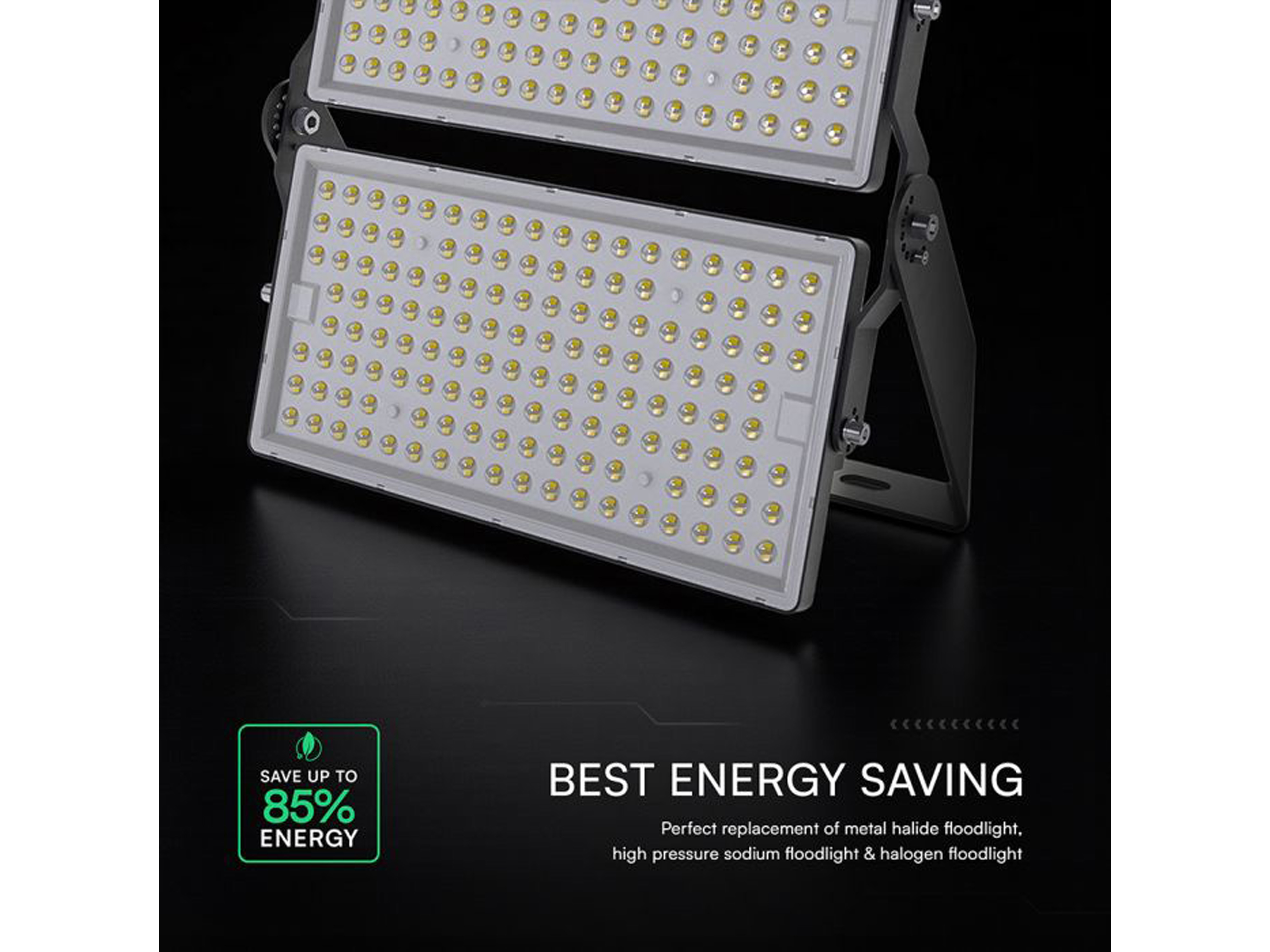 V-TAC LED-Fluter VT-48500, 500W, 6500K, EEK: D, 67500lm, kaltweiß, IP65, schwarz