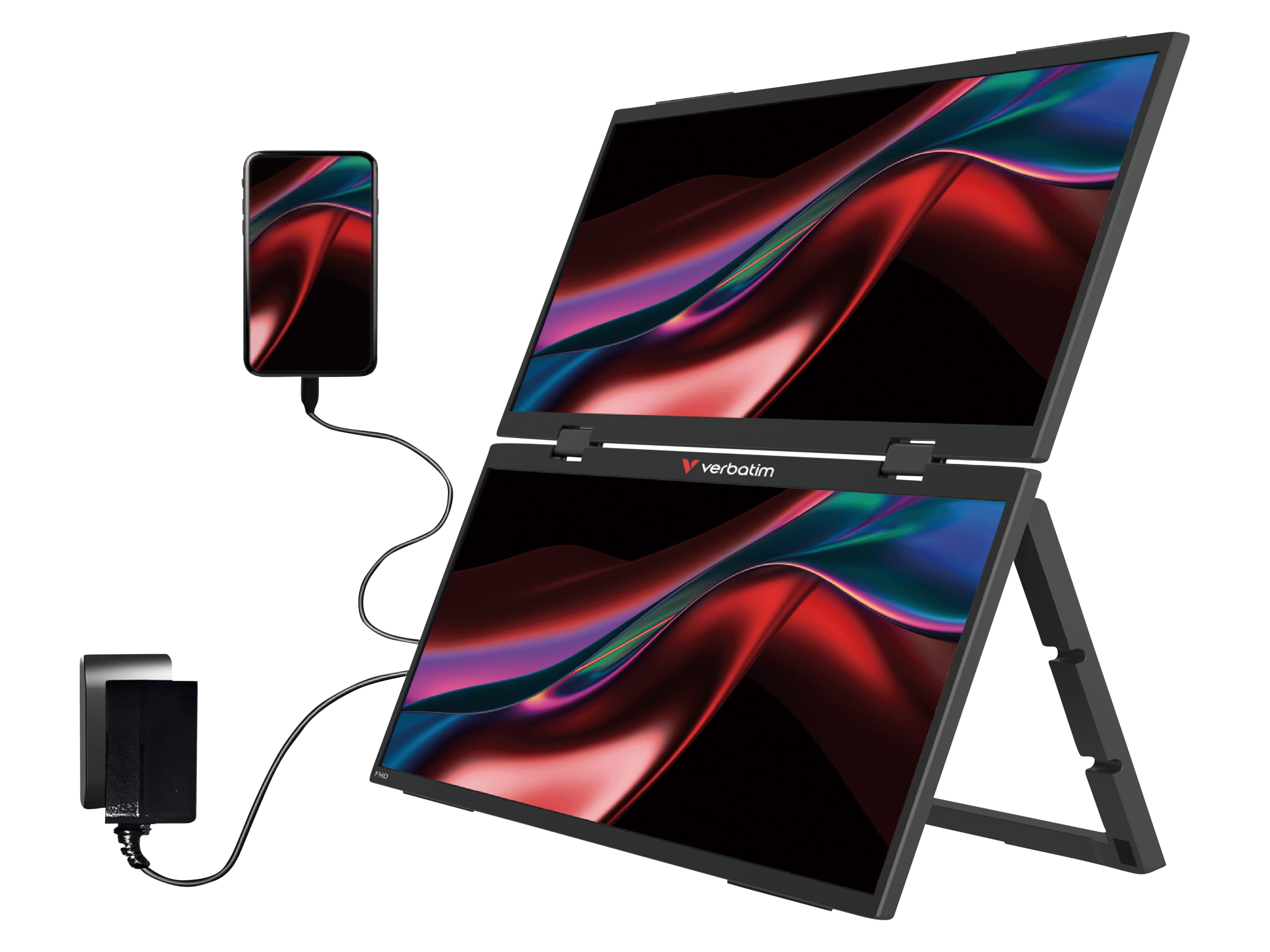 VERBATIM Tragbarer Monitor Dual 2x 15,6 VERBATIM Tragbarer Monitor Dual 2x 15,6