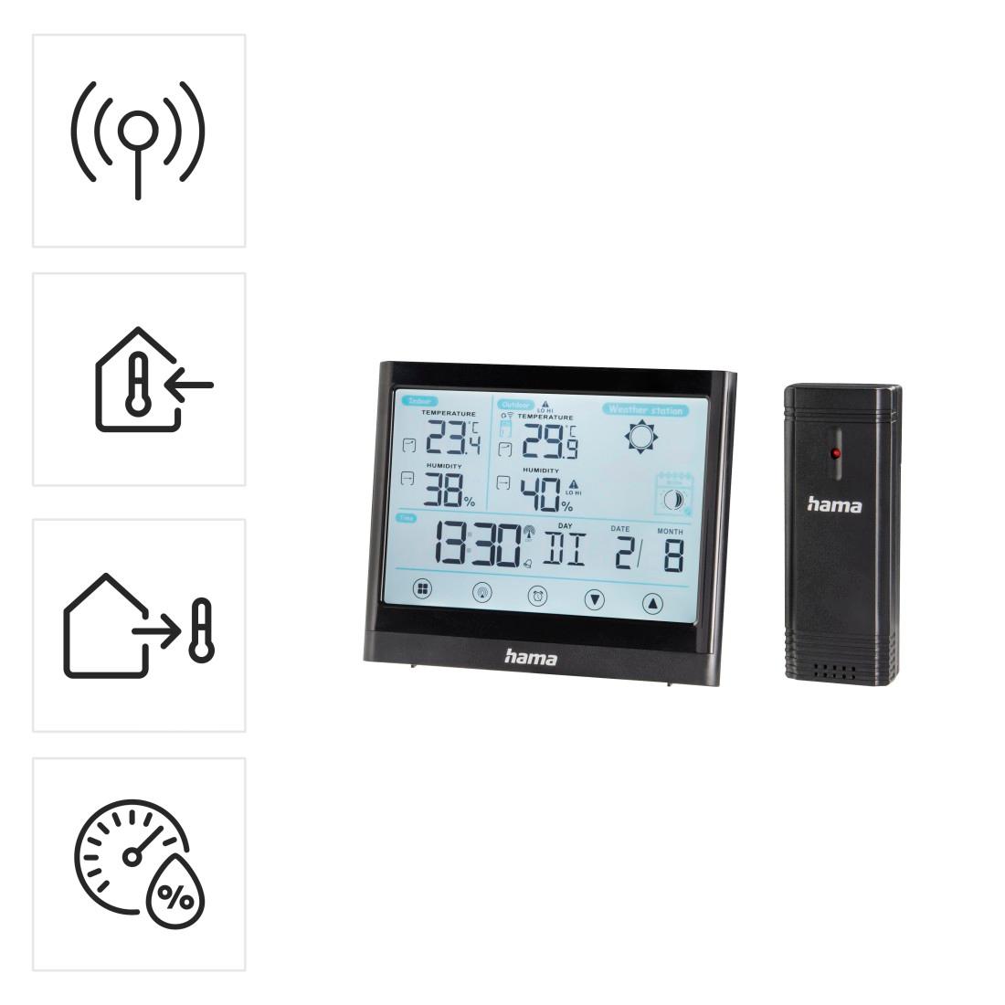 HAMA Wetterstation 186421, Full Touch, schwarz HAMA Wetterstation 186421, Full Touch, schwarz