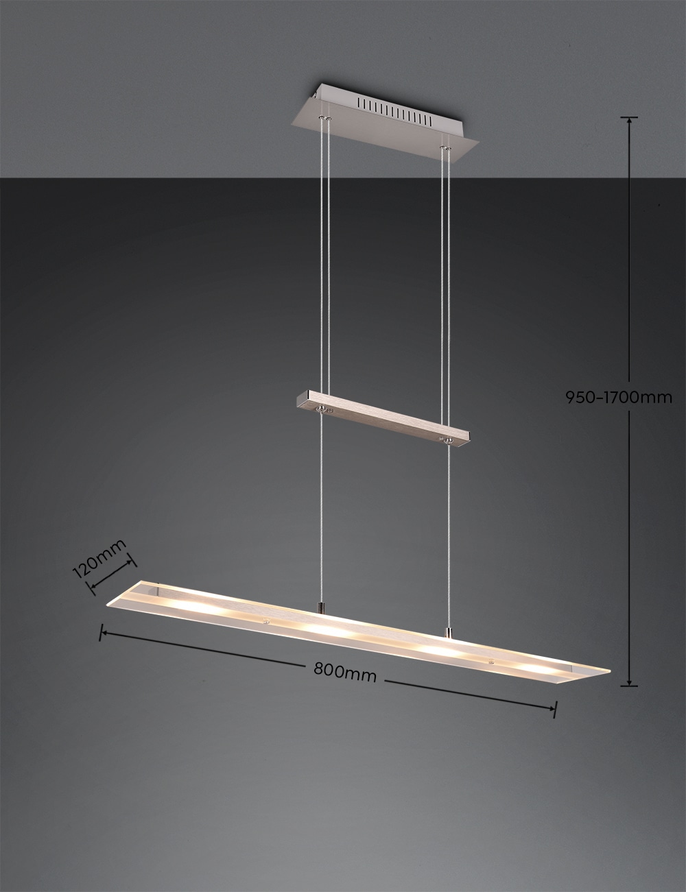 REALITY LED-Pendelleuchte Milos R32004107 nickel-matt, 20 W, 2200 lm, 3000 K REALITY LED-Pendelleuchte Milos R32004107 nickel-matt, 20 W, 2200 lm, 3000 K
