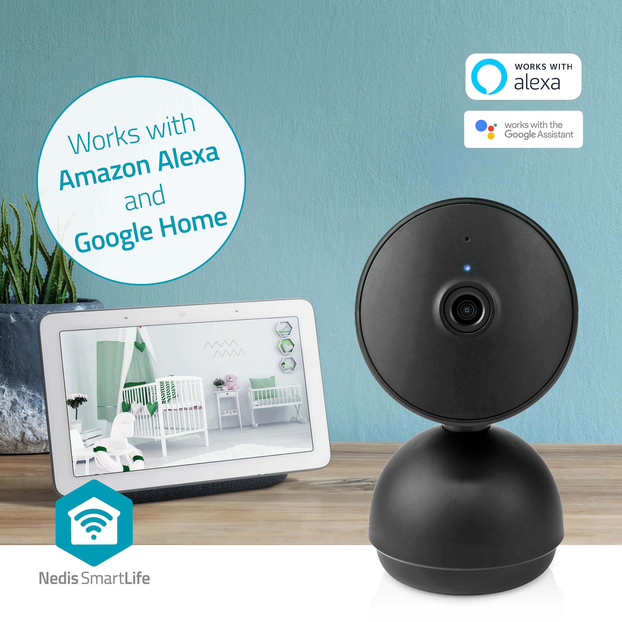 NEDIS Überwachungskamera SmartLife, WIFICI22CBK, Innen, Wi-Fi, schwarz
