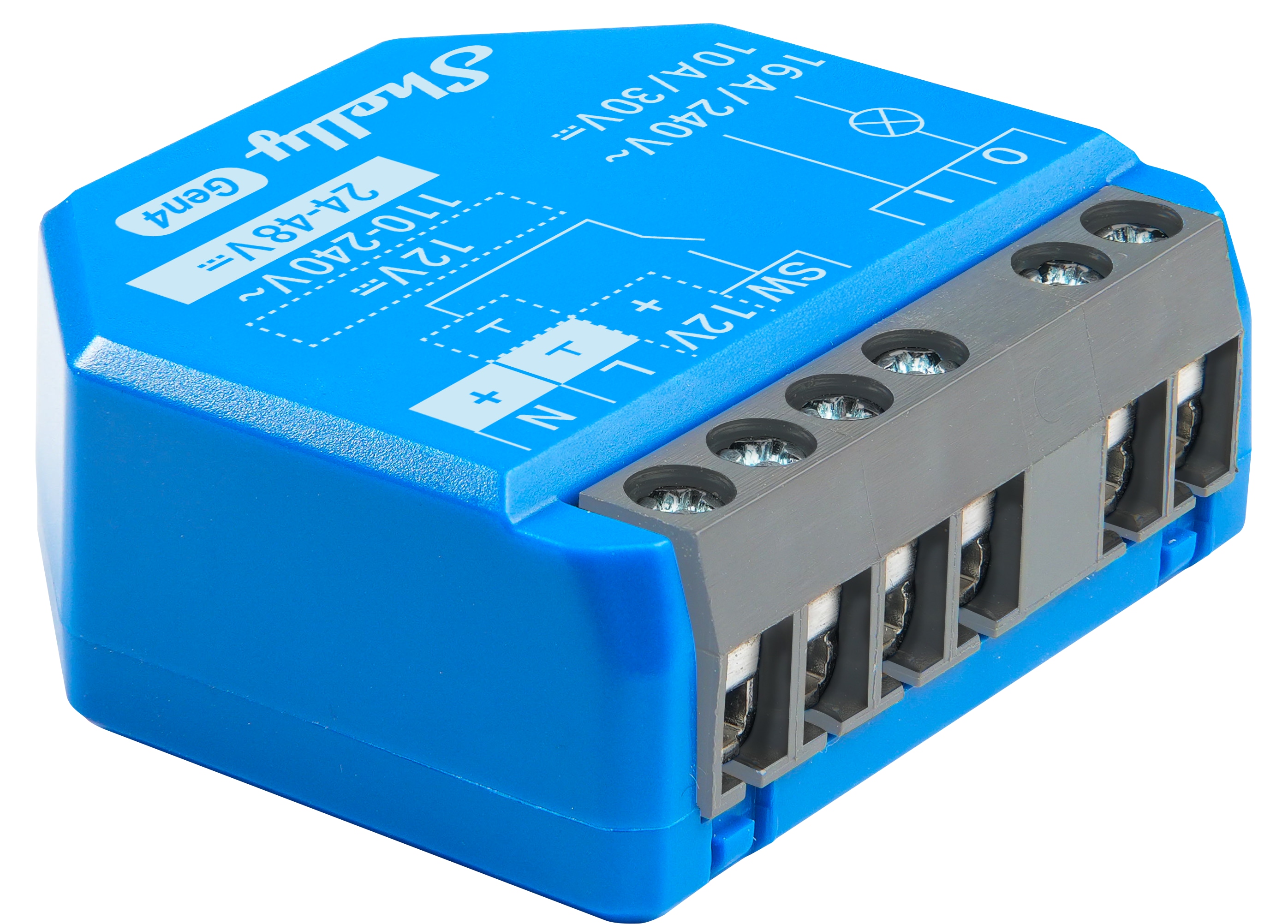 SHELLY Relais 1 Gen4, 16 A, WLAN, Bluetooth, blau
