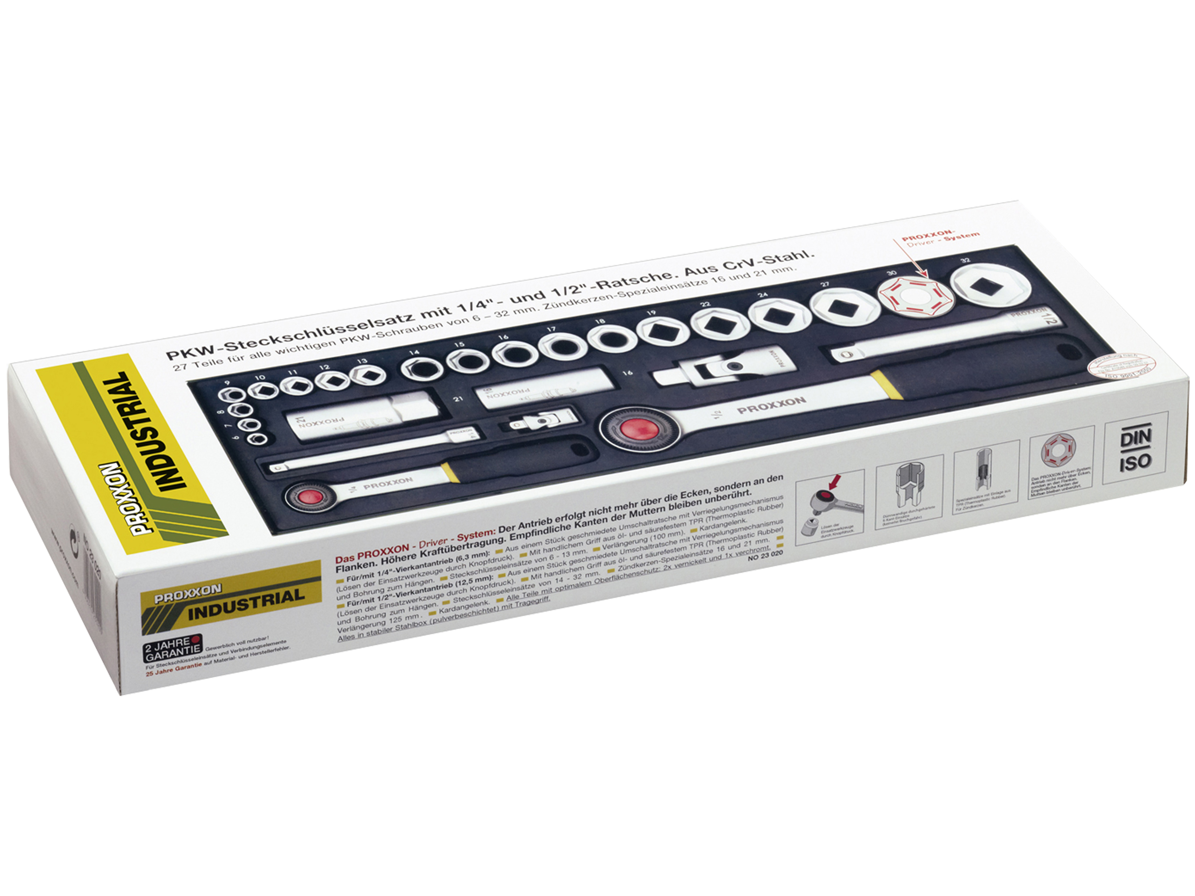 PROXXON PKW-Steckschlüsselsatz mit 1/4"- und 1/2"-Ratsche, 23020, 27-teilig PROXXON PKW-Steckschlüsselsatz mit 1/4"- und 1/2"-Ratsche, 23020, 27-teilig